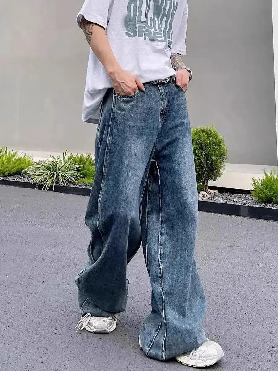 Japanese Brand Vintage side panel washed jeans Size US 30 / EU 46 - 2 Thumbnail