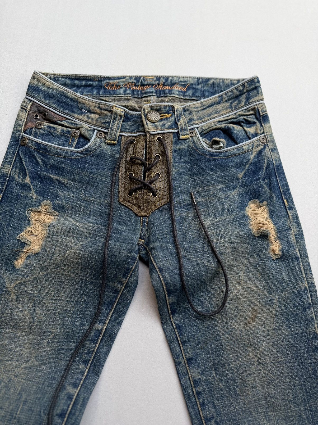 Japanese Brand Oririn lace up flare jeans Size US 26 / EU 42 - 2 Thumbnail