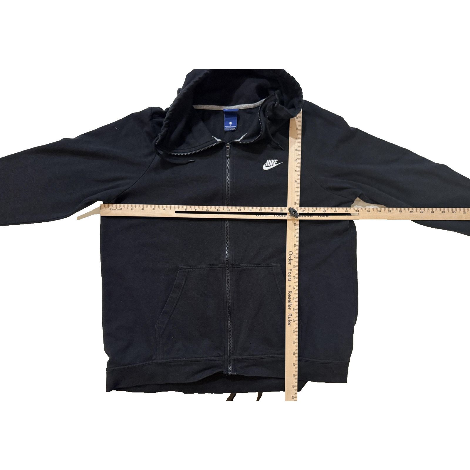 Nike Nike Hoodie Women 1X Black Full Zip Fleece Sweatshirt Swoosh Size XL / US 12-14 / IT 48-50 - 5 Thumbnail
