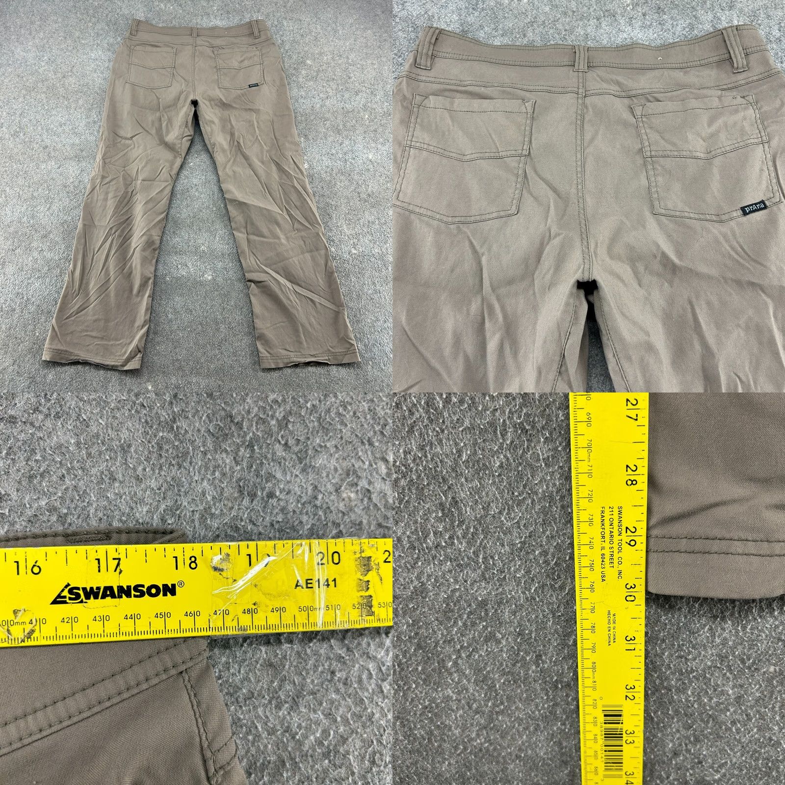 Prana prAna Pants Mens 36x30 Brown Slim Fit Straight Outdoor Hiking Stretch Cotton Denim 5-Pocket Chino Seasonal Men Size US 36 / EU 52 - 8 Thumbnail
