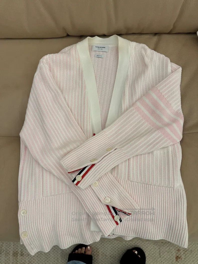 Thom Browne Thom Browne Crescent Pink Knit Sweater Size US M / EU 48-50 / 2 - 3 Thumbnail