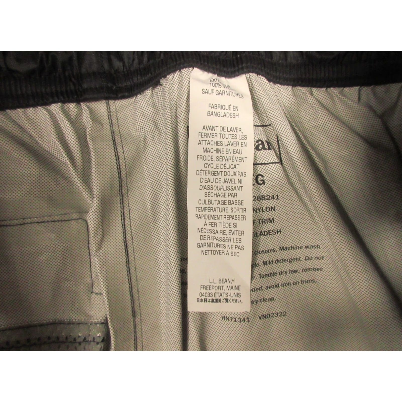 Vintage LL Bean Pants Mens XS Black Tek Waterproof System Rain Ankle Zip Hiking 28x32 Size US 27 - 4 Thumbnail