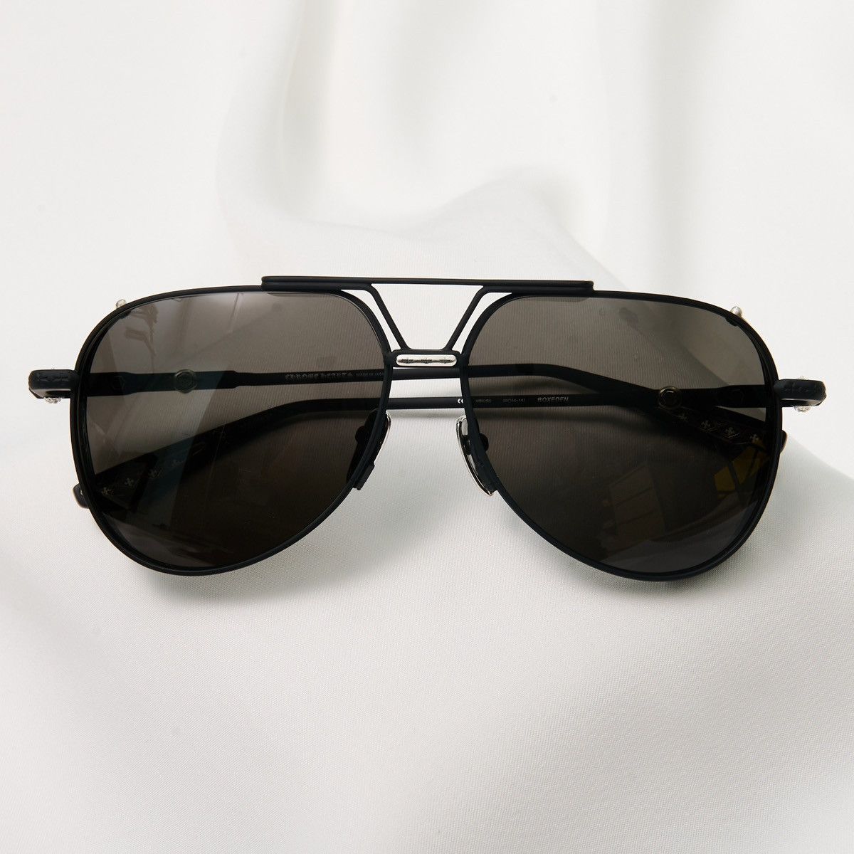 Chrome Hearts CHROME HEARTS BOXEDEN MATTE BLACK/ SHINY SILVER SUNGLASSES Size ONE SIZE - 6 Thumbnail