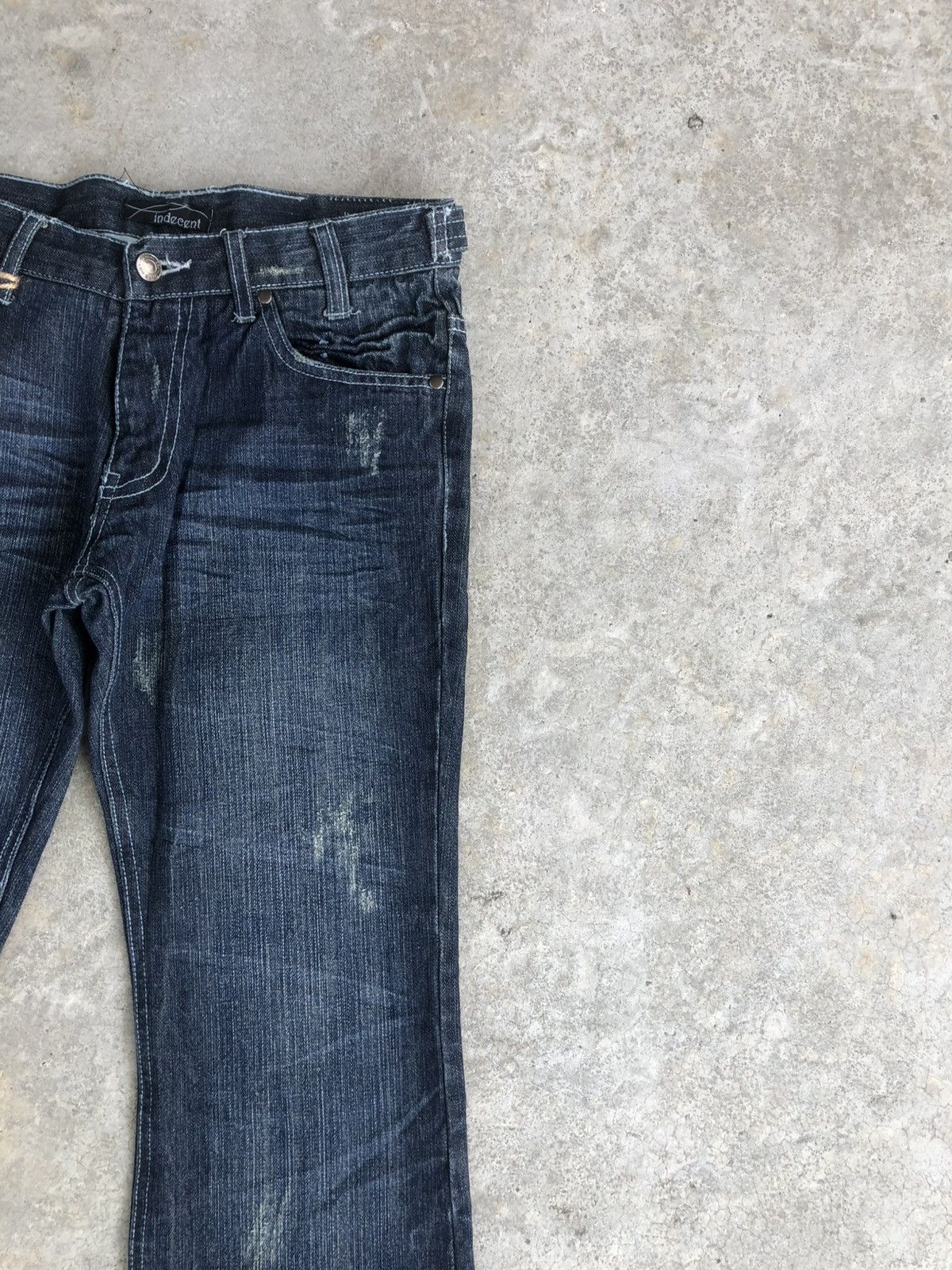 Le Grande Bleu (L.G.B.) Japanese Indecent Flared Jeans Distressed Buckle Back Size US 30 / EU 46 - 5 Thumbnail