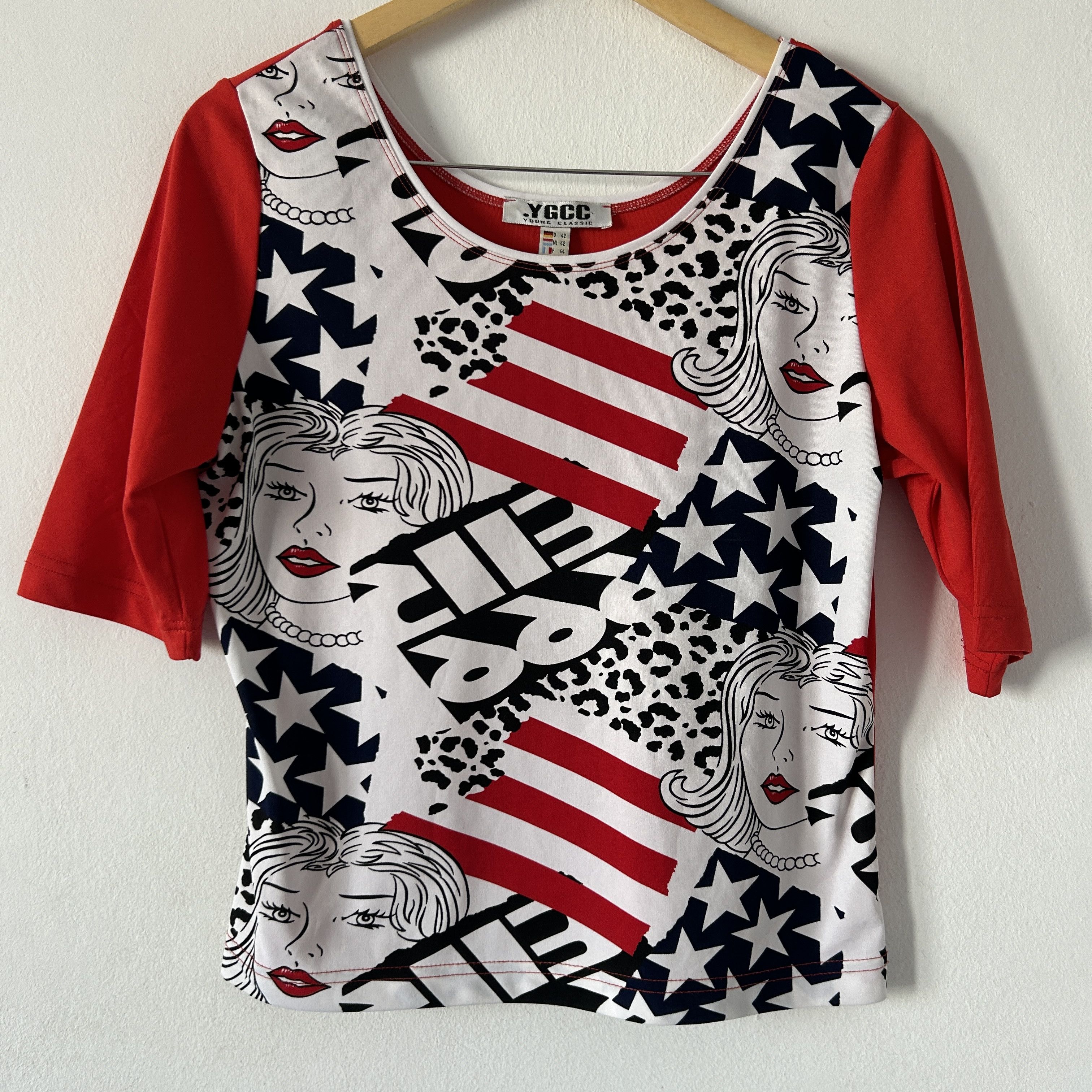 Vintage Vintage Y2K Patriotic Comic Pop Art Shirt Size XL / US 12-14 / IT 48-50 - 9 Thumbnail