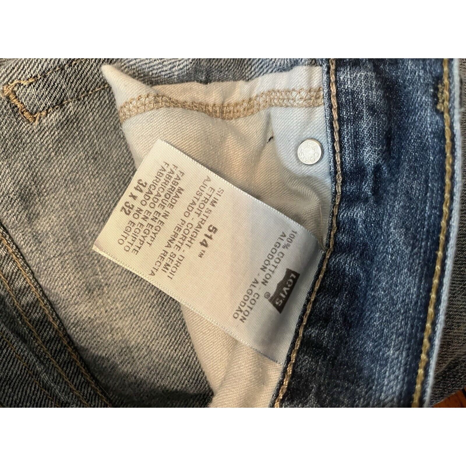 Levi's levis 514 jeans 34x32 pants blue denim cotton Size US 34 / EU 50 - 4 Thumbnail