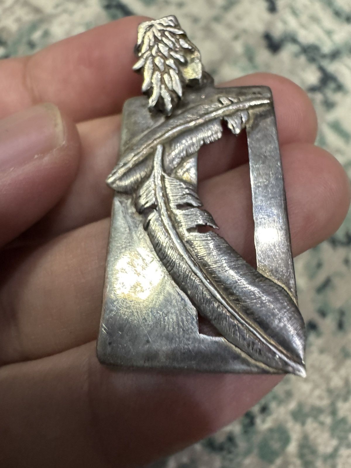 Jewelry 925 STERLING SILVER FEATHERS PENDANT NECKLACE Size ONE SIZE - 6 Thumbnail