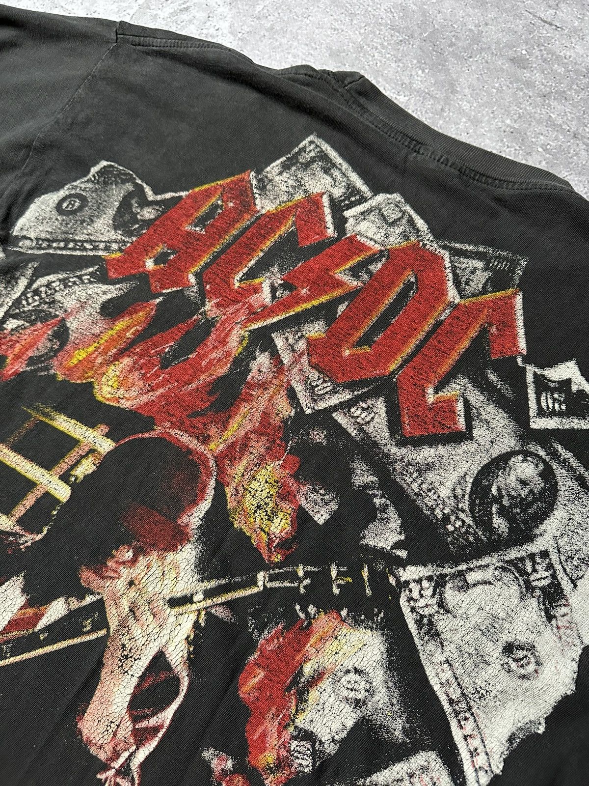 AC/DC × Band Tees × Vintage Vintage 90s AC/DC All Over Print Band T-Shirt Size US XL / EU 56 / 4 - 3 Thumbnail