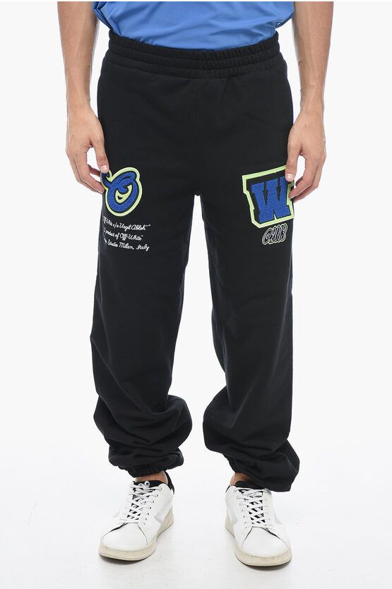 Embroidered VARS Joggers with Patchwork