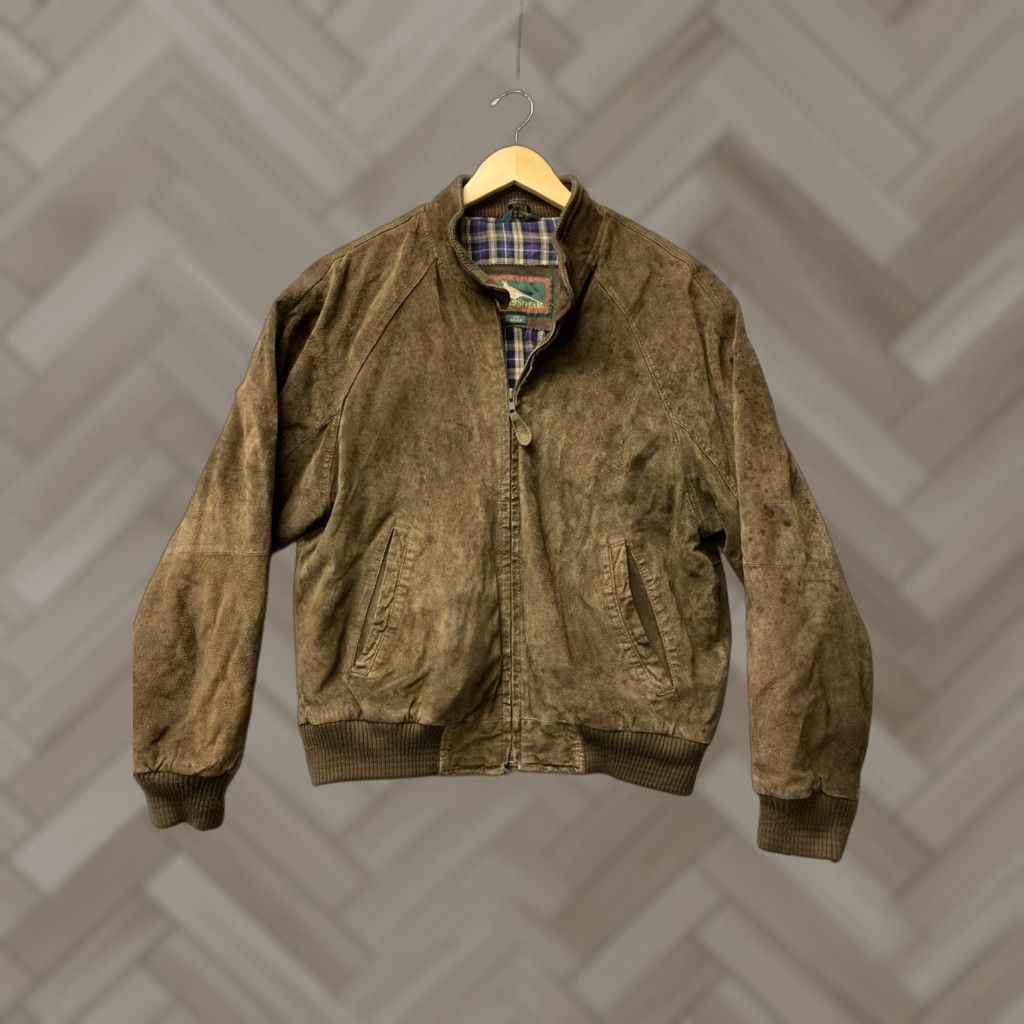 Vintage Field & Stream Men's Bomber Jacket M Suede Leather Brown Lined /0062 Size US M / EU 48-50 / 2 - 1 Thumbnail
