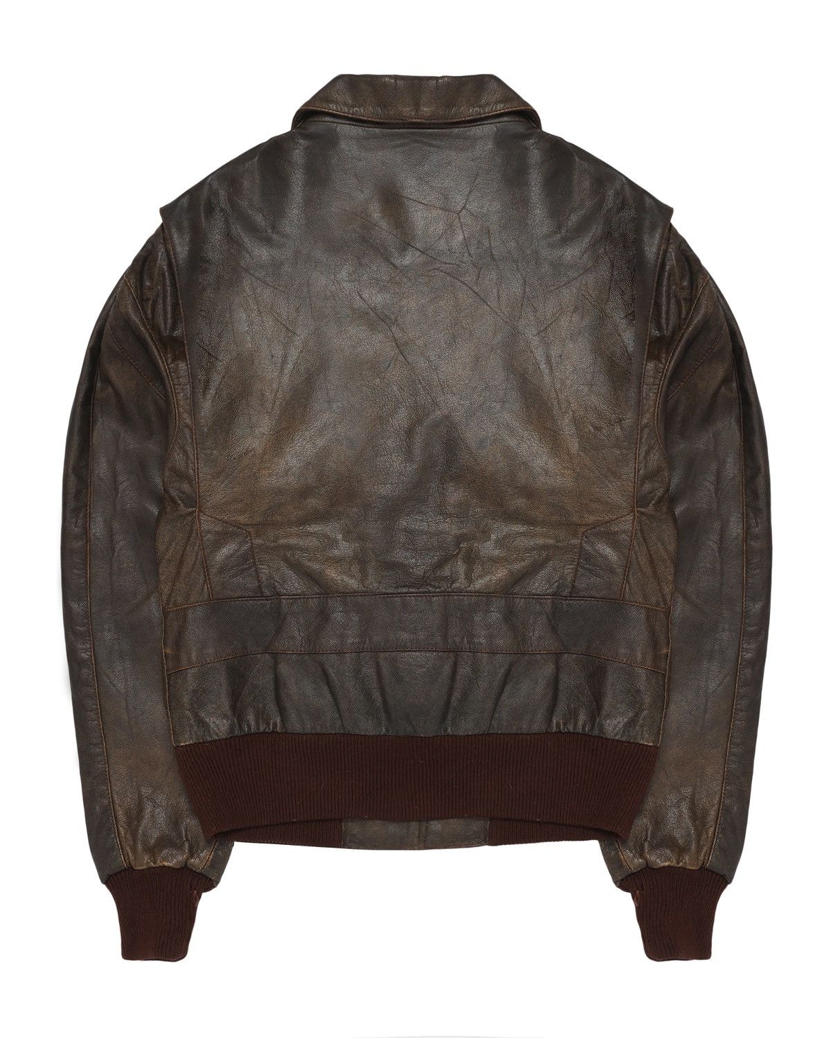 Vintage Genuine Leather A-2 Style Jacket – Distressed Browne Size US M / EU 48-50 / 2 - 2 Thumbnail