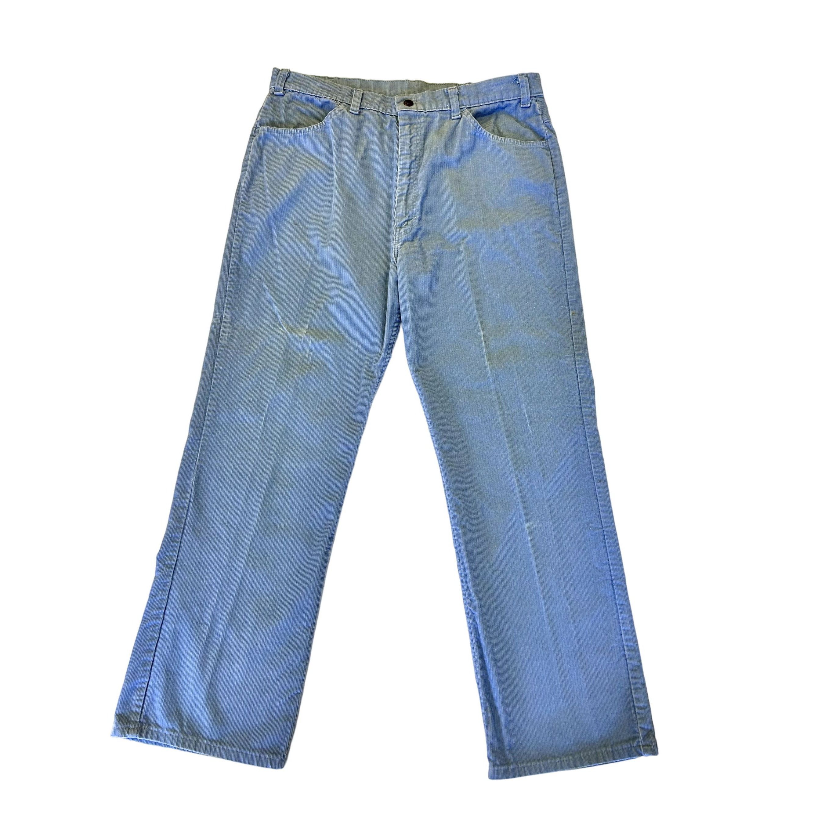 image of Unkwn 70’S Montgomery Ward Blue Corduroy Pants Mod Bell Bottoms 34, Men's