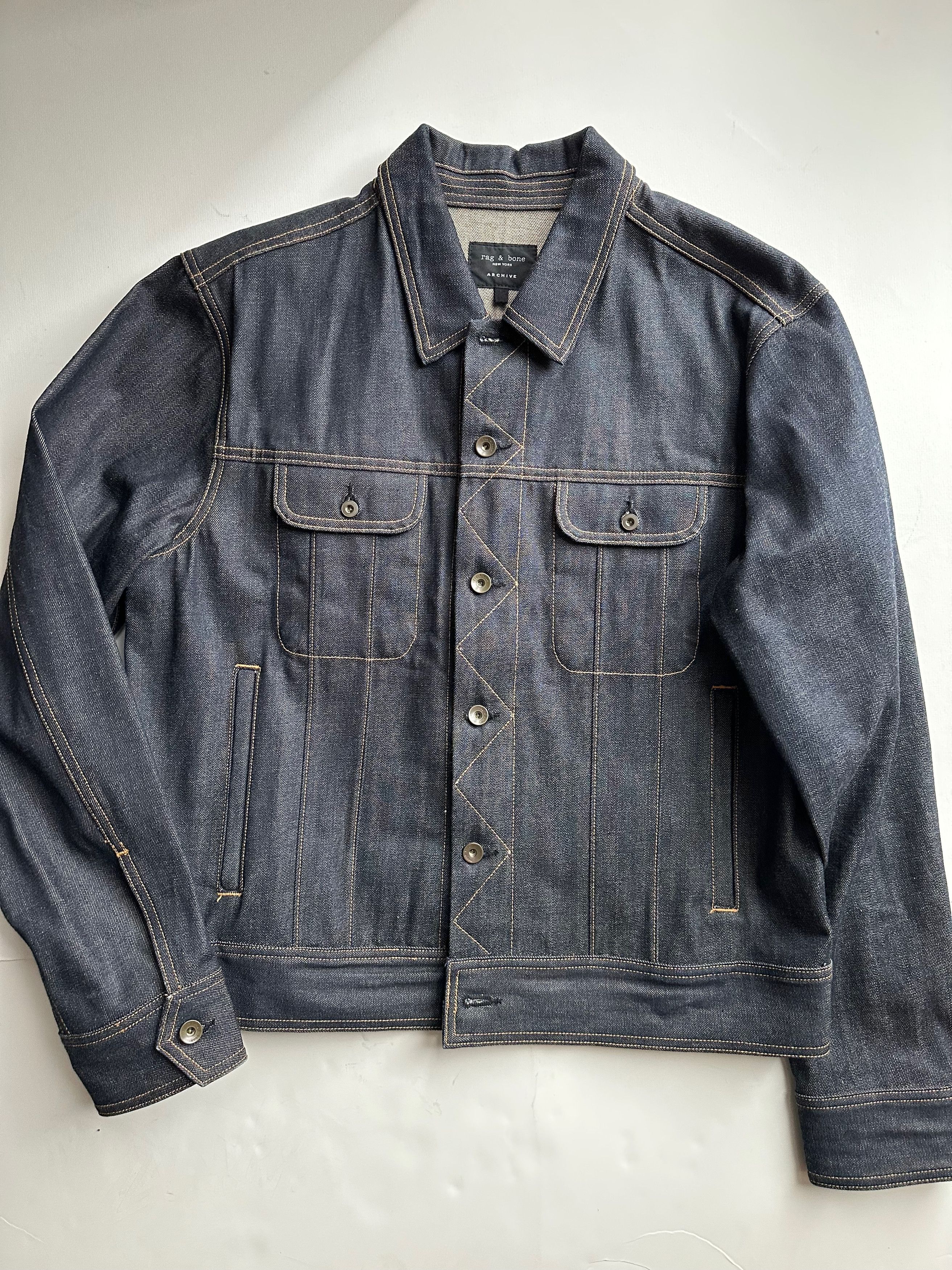 Rag & Bone Rag & Bone Selvedge Denim Jacket - Indigo - XXL (NWOT) Size US XXL / EU 58 / 5 - 1 Thumbnail