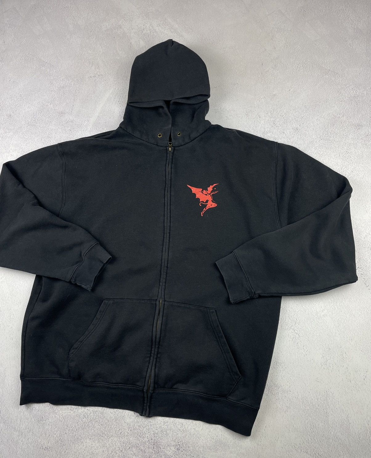 Fruit Of The Loom Heaven & Hell Vintage Y2K Zip Hoodie Black Metal Band Goth Size US XL / EU 56 / 4 - 2 Thumbnail