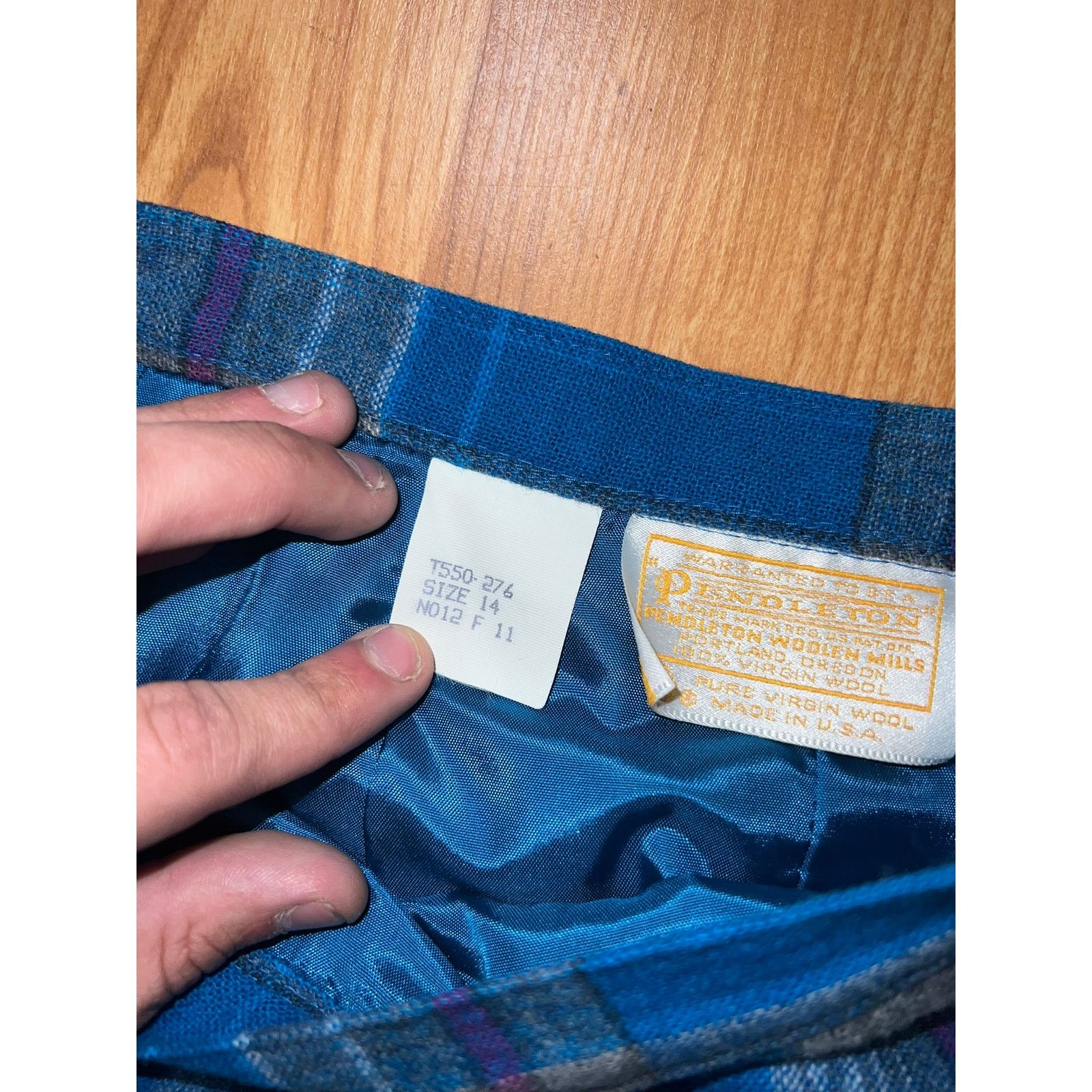 Pendleton Vintage Pendleton Skirt Pure Virgin Wool Blue Plaid 14 Size 30" / US 8 / IT 44 - 5 Thumbnail