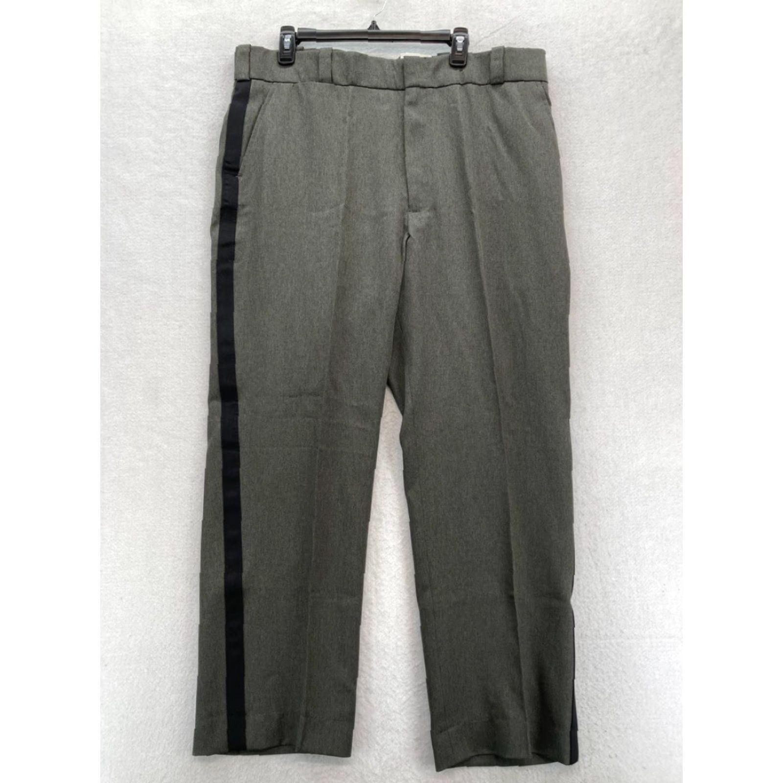 Vintage Flying Cross Mens Green 40 Reg Relaxed Fit Straight Leg Pants NWT Polyester Chino Casual Front Flat Front Size US 40 / EU 56 - 2 Thumbnail