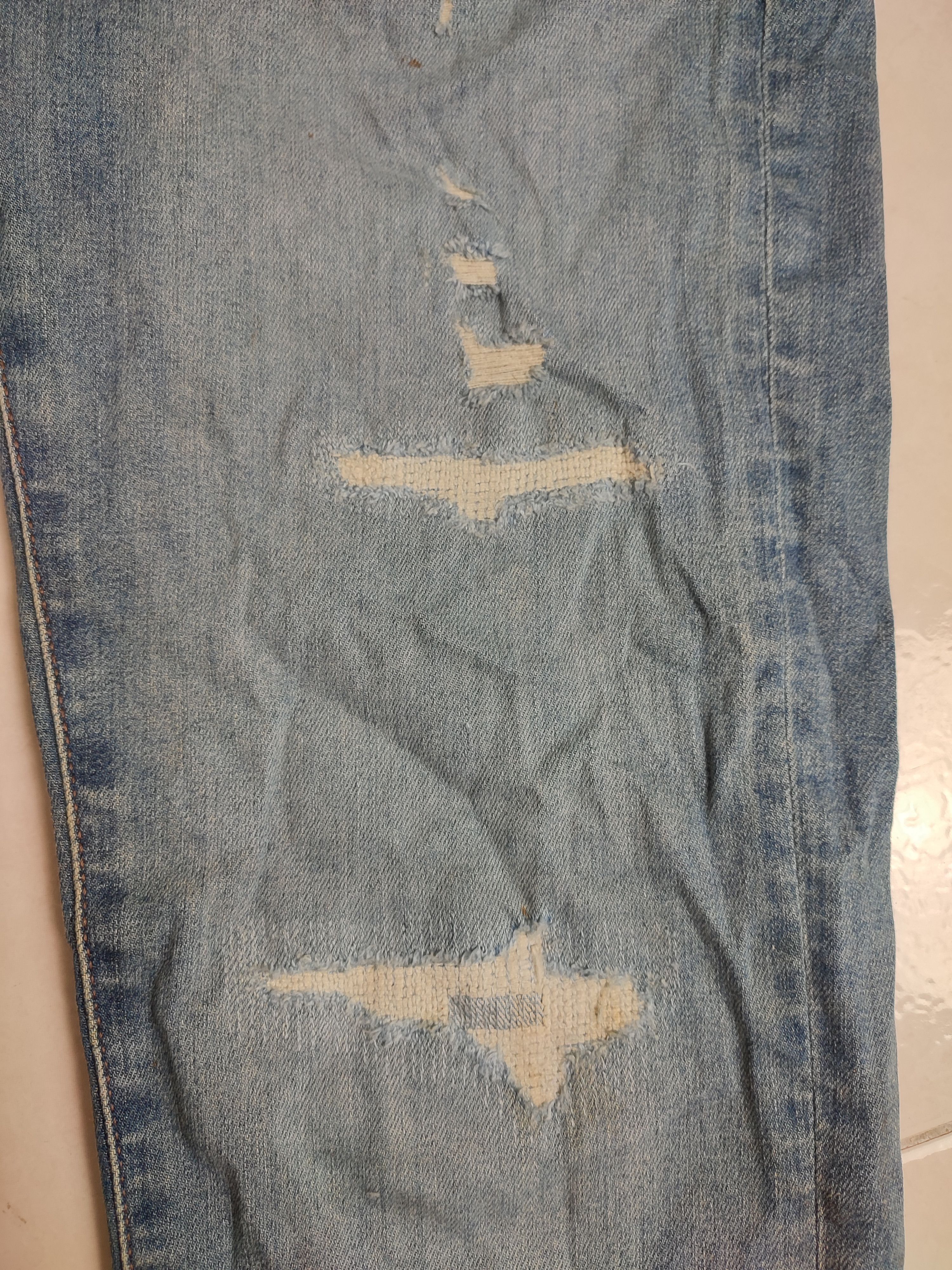 Designer × Japanese Brand × Uniqlo 💥Flare💥 Uniqlo Distressed Jeans Size US 28 / EU 44 - 15 Thumbnail