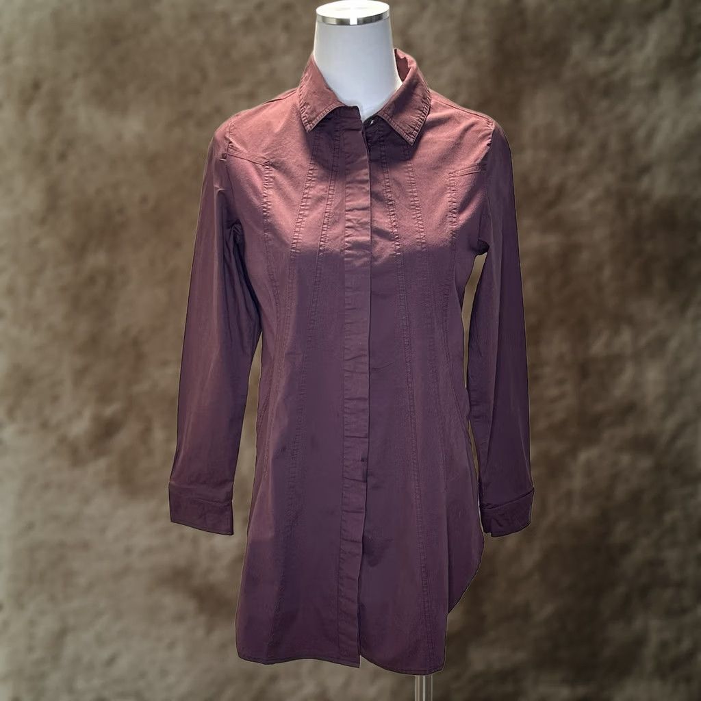 Soft Surroundings Soft Surroundings Shirt Boho Button-Down Collared Long Sleeve Size S Purple Size S / US 4 / IT 40 - 1 Thumbnail