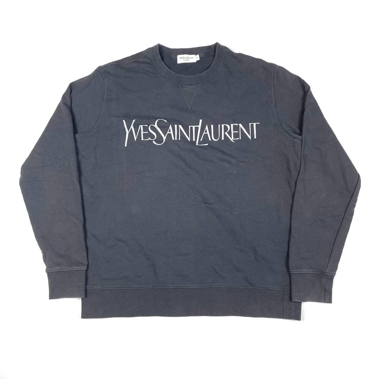 Yves Saint Laurent YSL Yeves Saint Laurent Big Logo Grey Sweatshirt Size: XL Size US XL / EU 56 / 4 - 1 Thumbnail