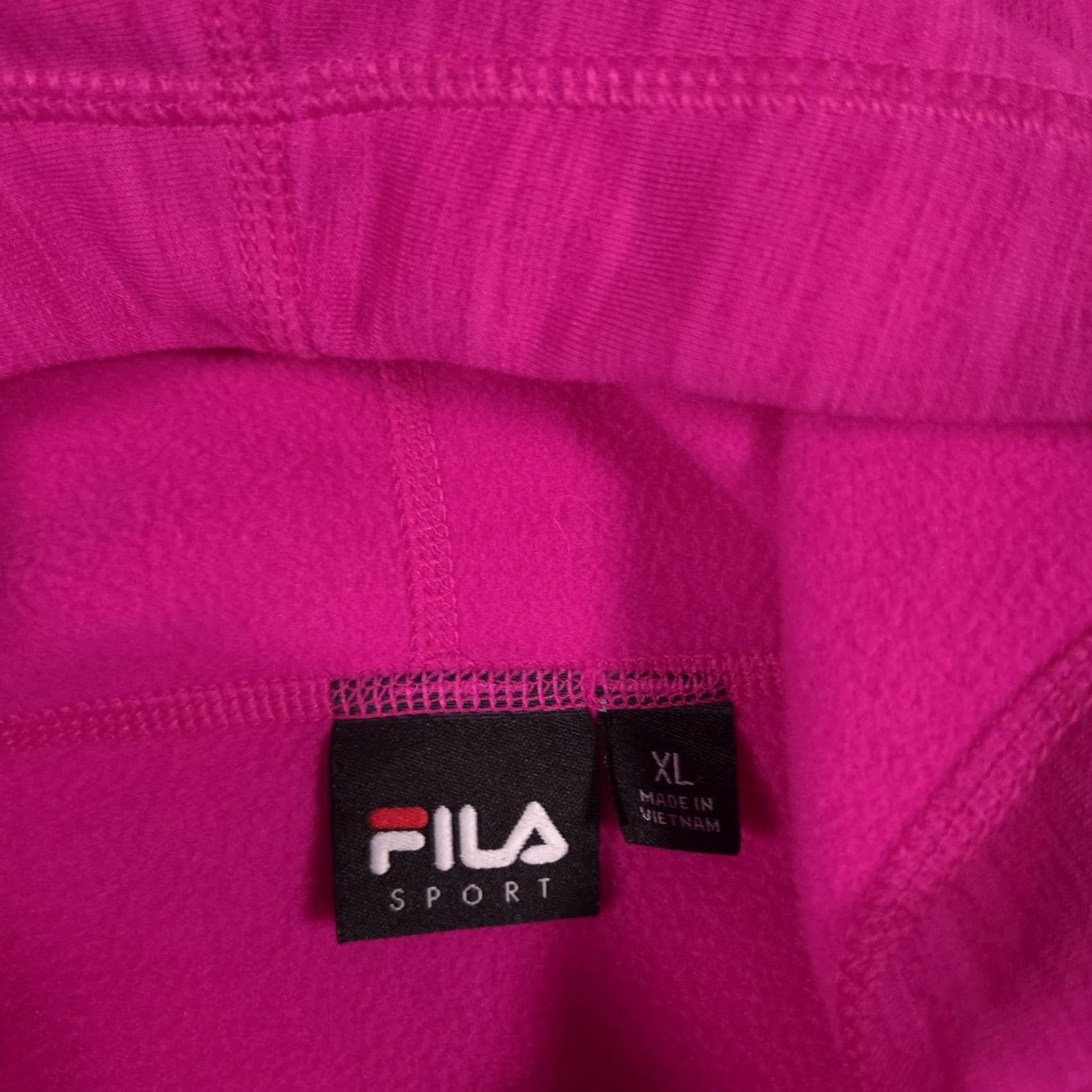 Fila Fila Sport Hoodie Womens XL Pink Fleece Full Zip Pockets Logo Lined Stretch Size XL / US 12-14 / IT 48-50 - 6 Thumbnail