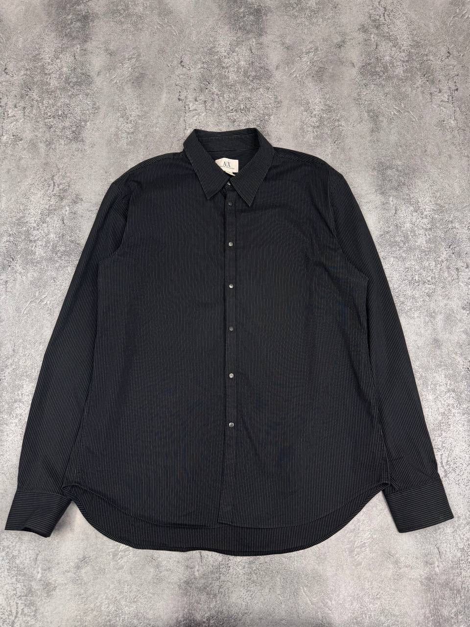 Armani Exchange Armani Exchange Men Striped Shirt Black Slim Fit Size XL Size US XL / EU 56 / 4 - 1 Thumbnail