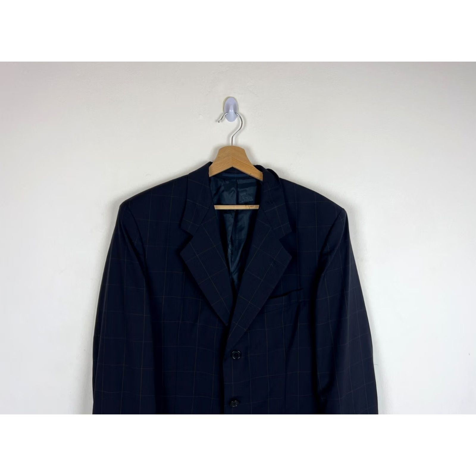 Paul & Shark Paul & Shark Blazer Jacket Vintage Check Blue 100% Wool Size 50 Mens Regular 50 Blue Check Wool Blazer 90s Classic Size 50R - 4 Thumbnail