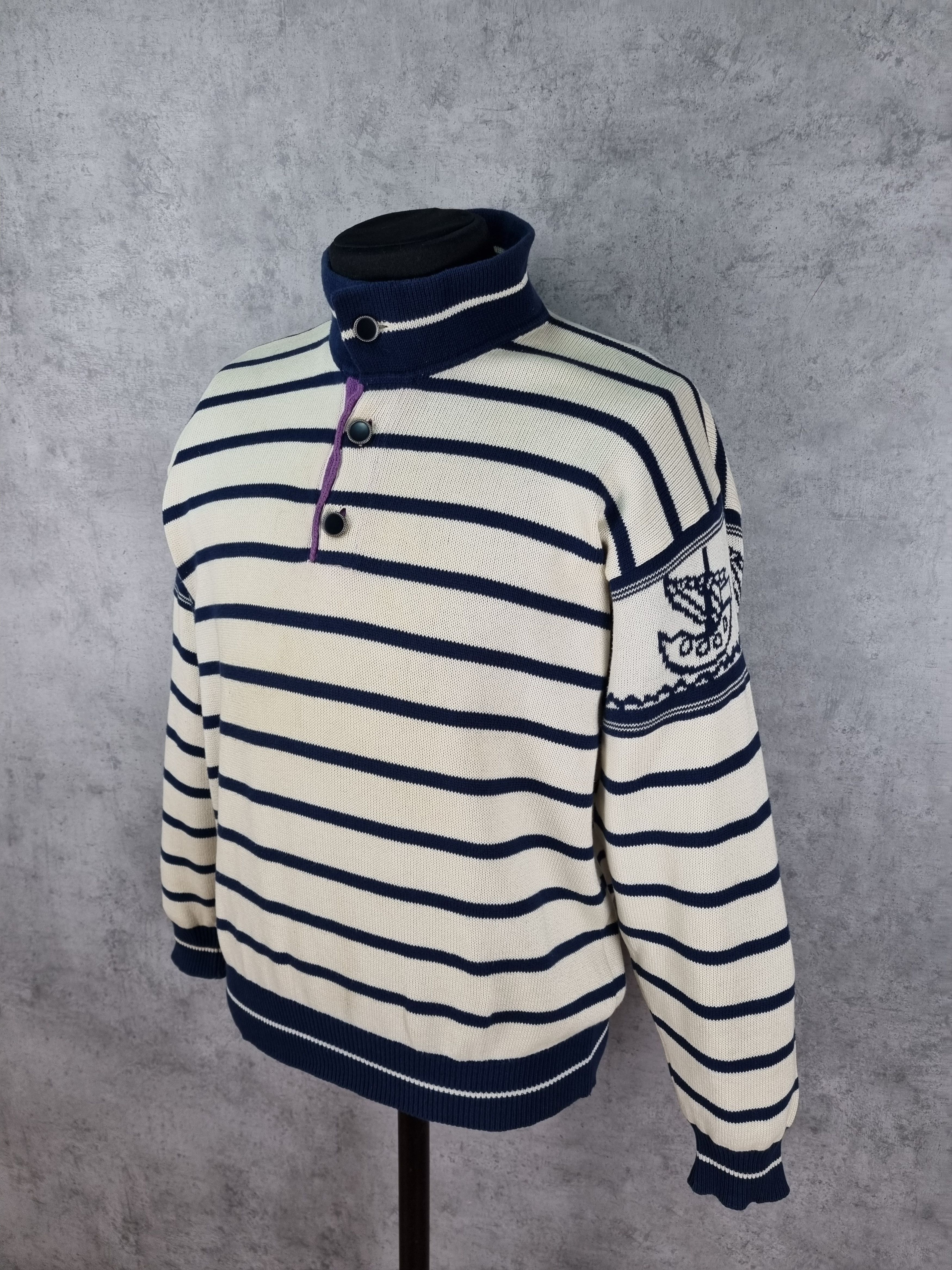 Iceberg × Jean Charles De Castelbajac Striped Castelbajac pour Iceberg Knitted Sweater Size US L / EU 52-54 / 3 - 8 Thumbnail