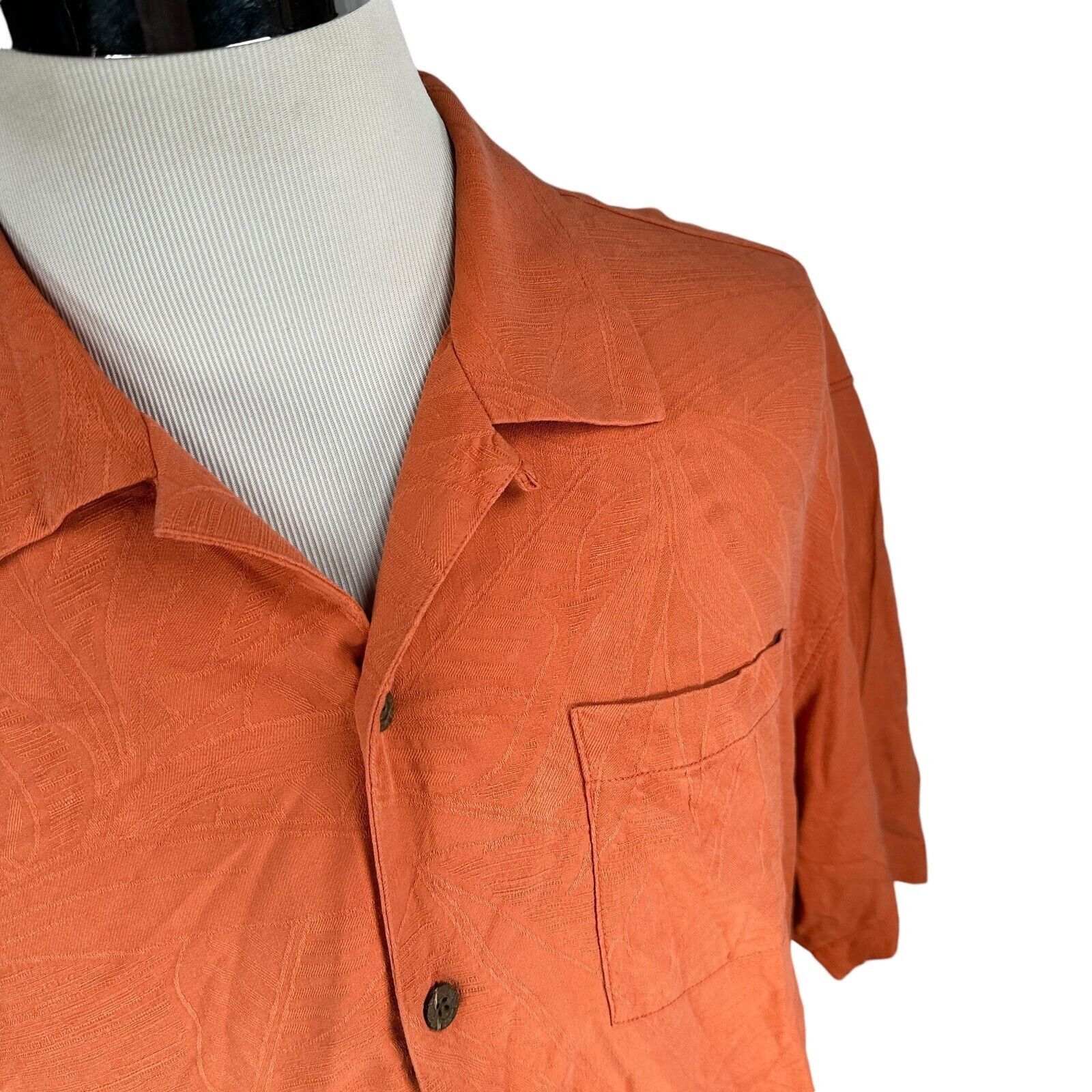 Tommy Bahama Tommy Bahama Shirt Men's XL Coral 100% Silk Short Sleeve Size US XL / EU 56 / 4 - 2 Thumbnail