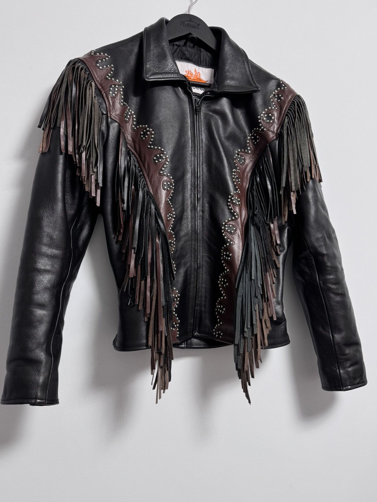 Japanese Brand × Vintage Vintage Western World by Shaf Fringed Leather Jacket Size US S / EU 44-46 / 1 - 2 Thumbnail