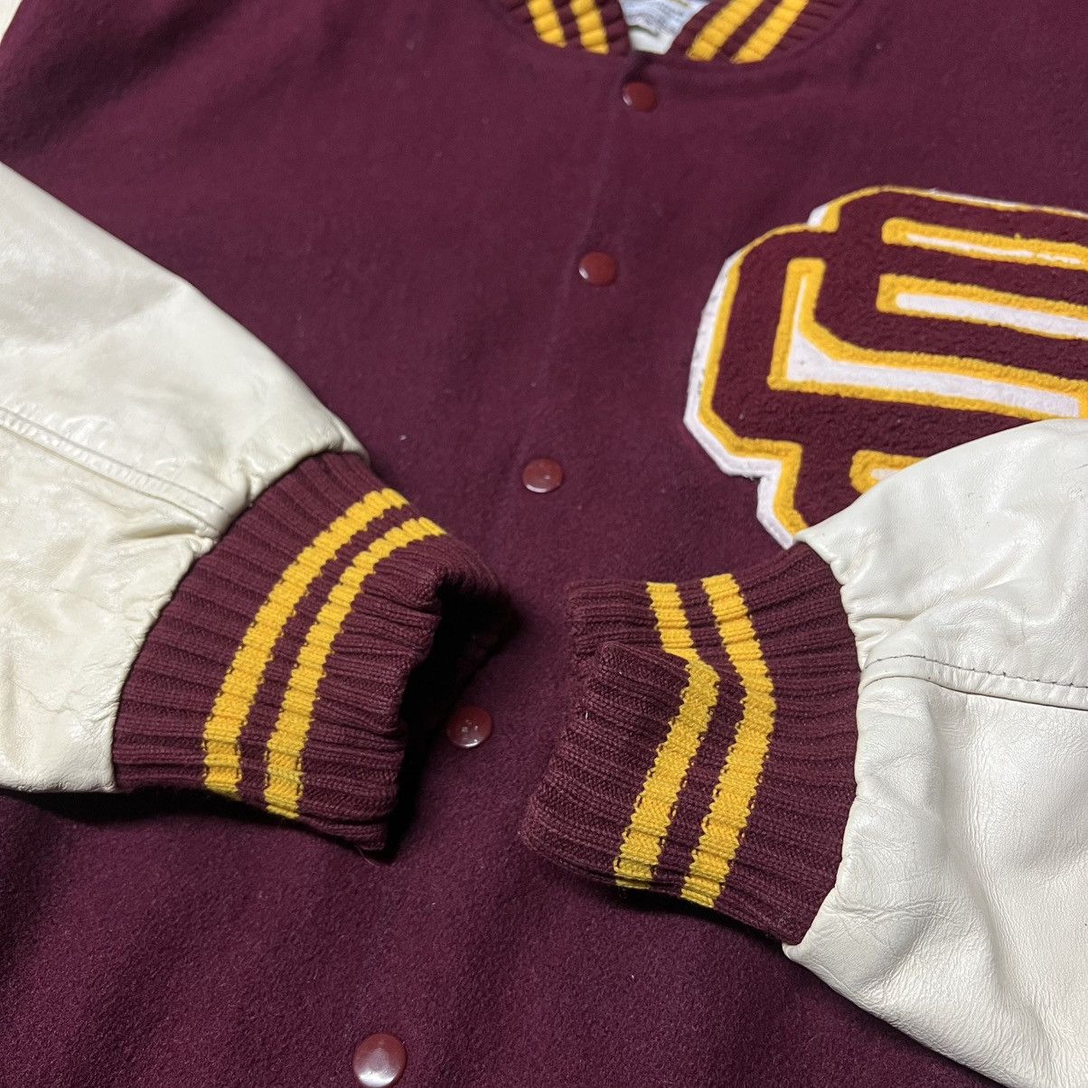 Vintage Vintage 80’s USC 🇺🇸 Leather-Sleeve Varsity Letterman Jacket Size US XXL / EU 58 / 5 - 5 Thumbnail