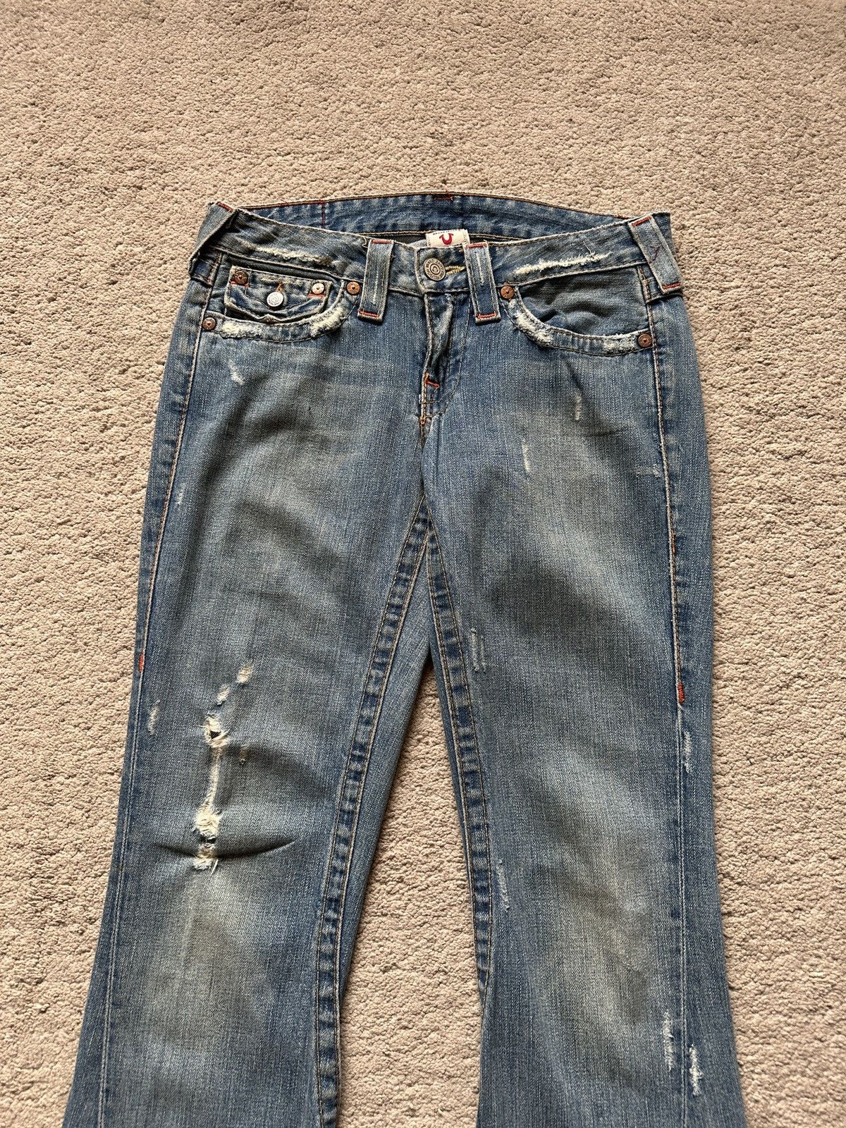 True Religion 2000s True Religion Distressed Flare Jeans Size US 30 / EU 46 - 4 Thumbnail