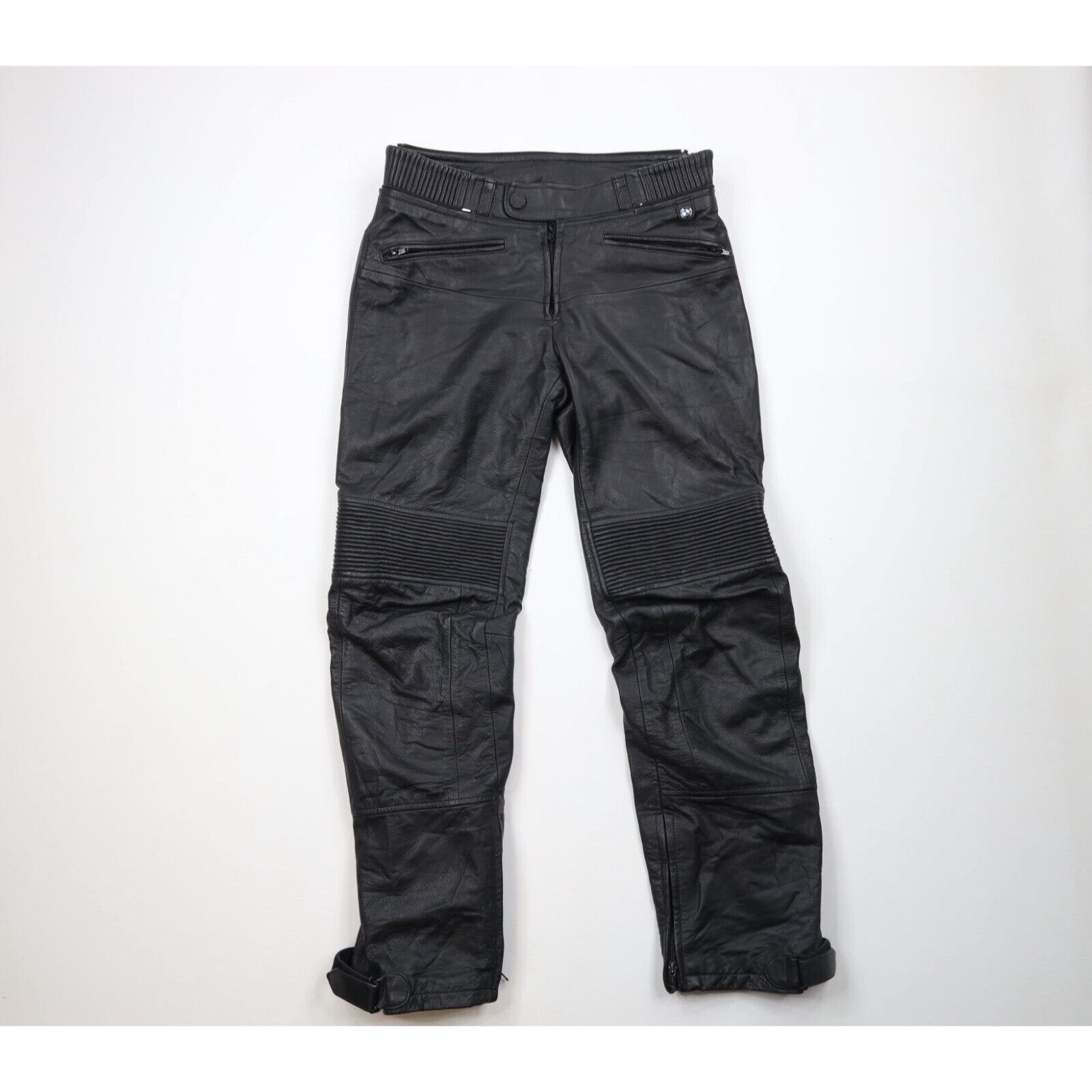 BMW × Vintage Vintage BMW Mens Distressed Leather Motorcycle Riding Pants Size US 34 / EU 50 - 1 Thumbnail