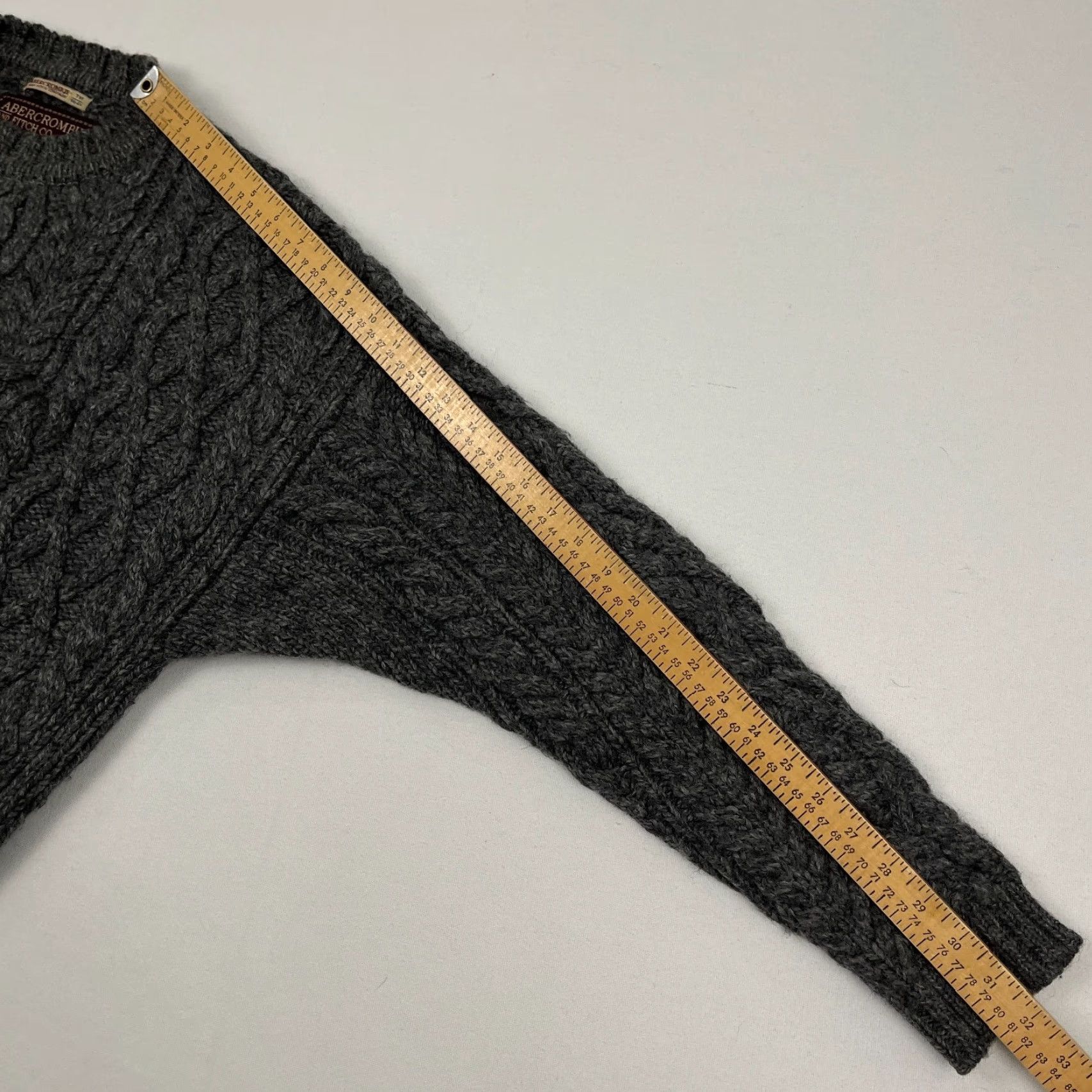 Abercrombie & Fitch VTG Abercrombie & Fitch Wool Sweater Adult Mens M Gray Cable Knit Crew Jumper Size US M / EU 48-50 / 2 - 5 Thumbnail
