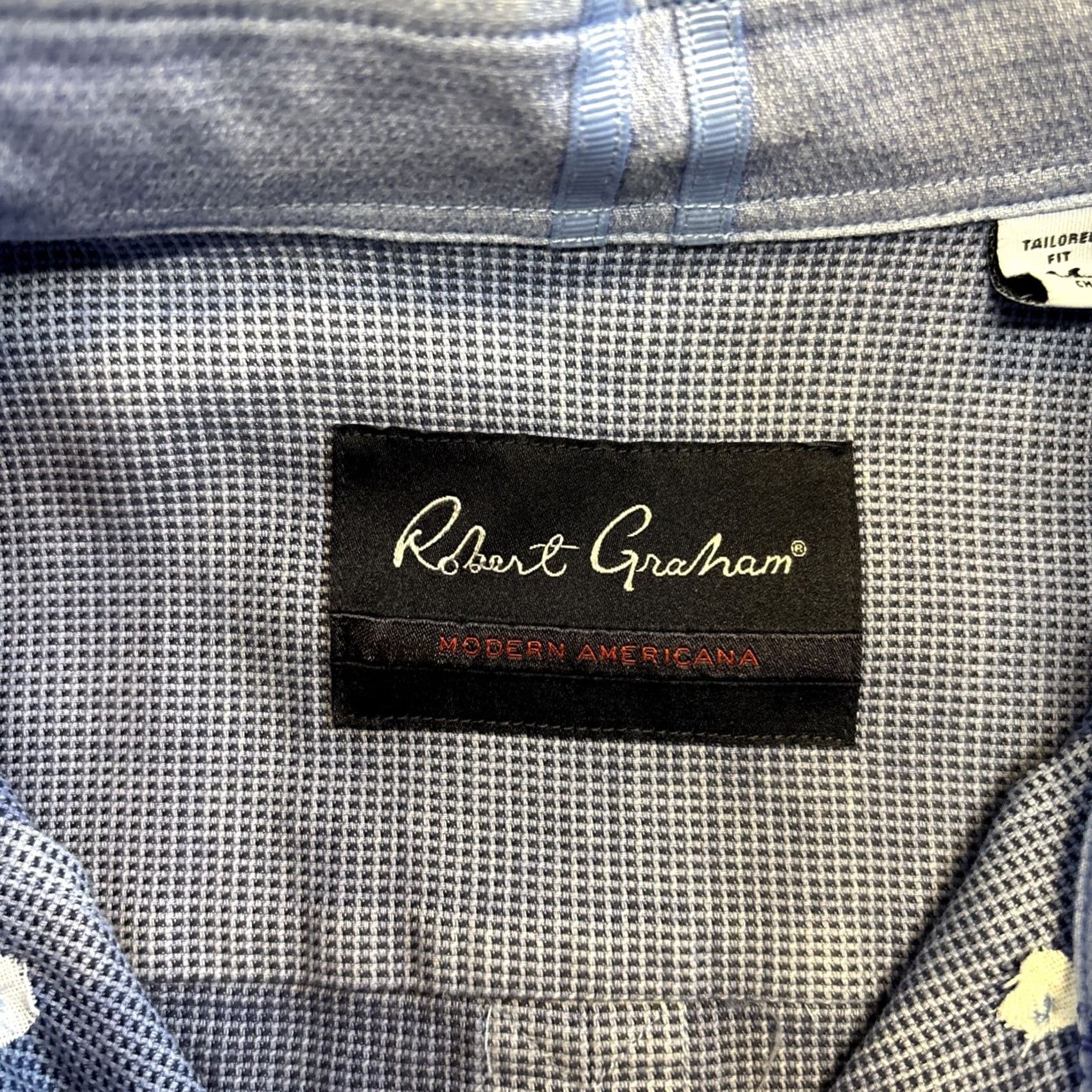 Robert Graham Robert Graham Button-Up Shirt Mens Medium Blue Tailored Fit Modern Americana Shirt Modern Americana Blues Gecko Geometric Pattern Button-Up Mens Size US M / EU 48-50 / 2 - 3 Thumbnail