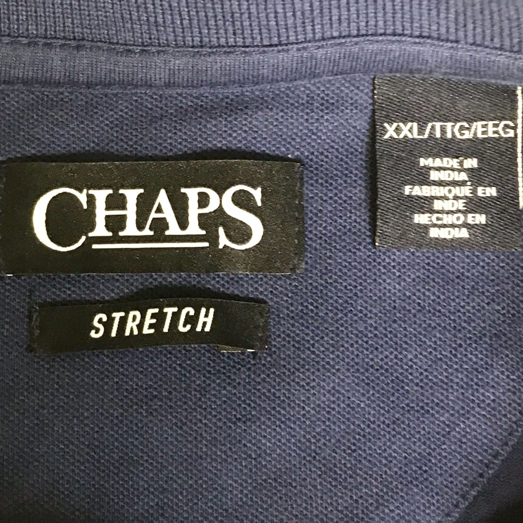 Chaps VINTAGE? No - CHAPS Polo Shirt Deep Ocean Blue/White Striped Stretch Short Sleeve PullOver XXL Men Polo Shirt Size US XXL / EU 58 / 5 - 2 Thumbnail