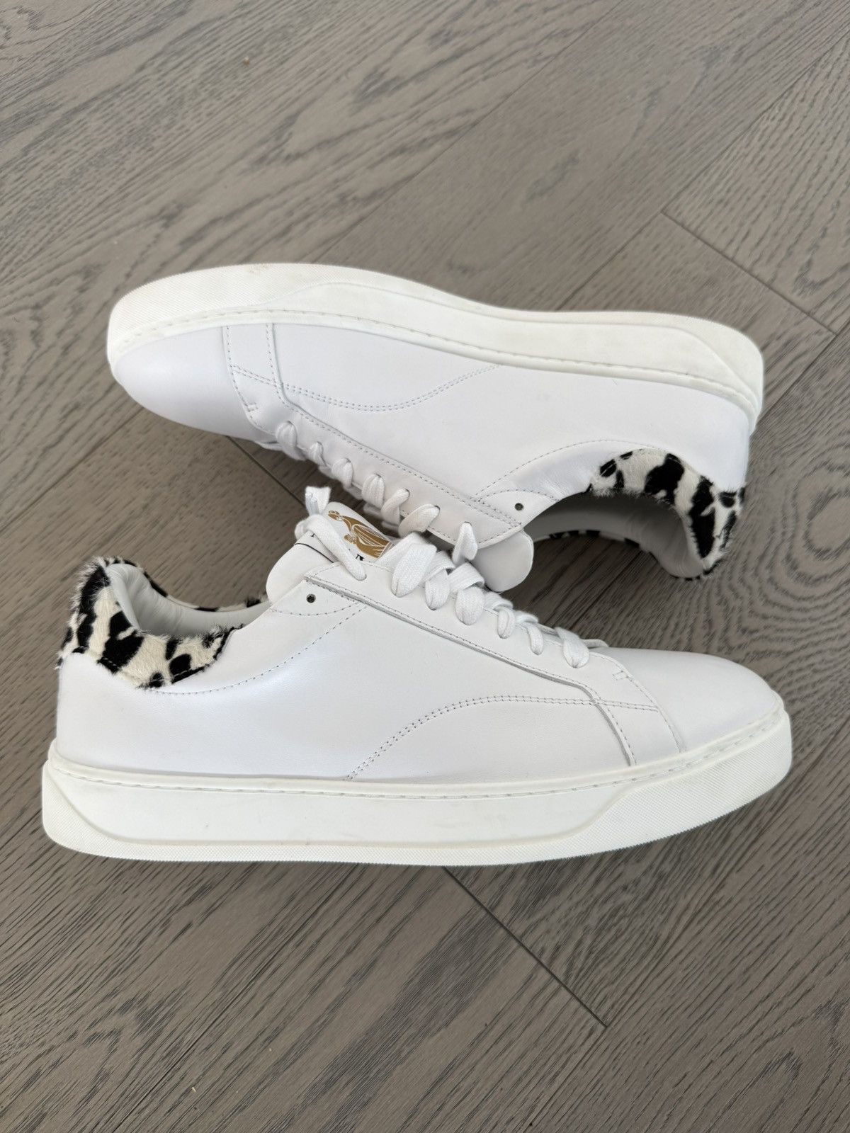 Cheetah Leather Lanvin Ddb80 Shoes in White, Men's (Size 11)