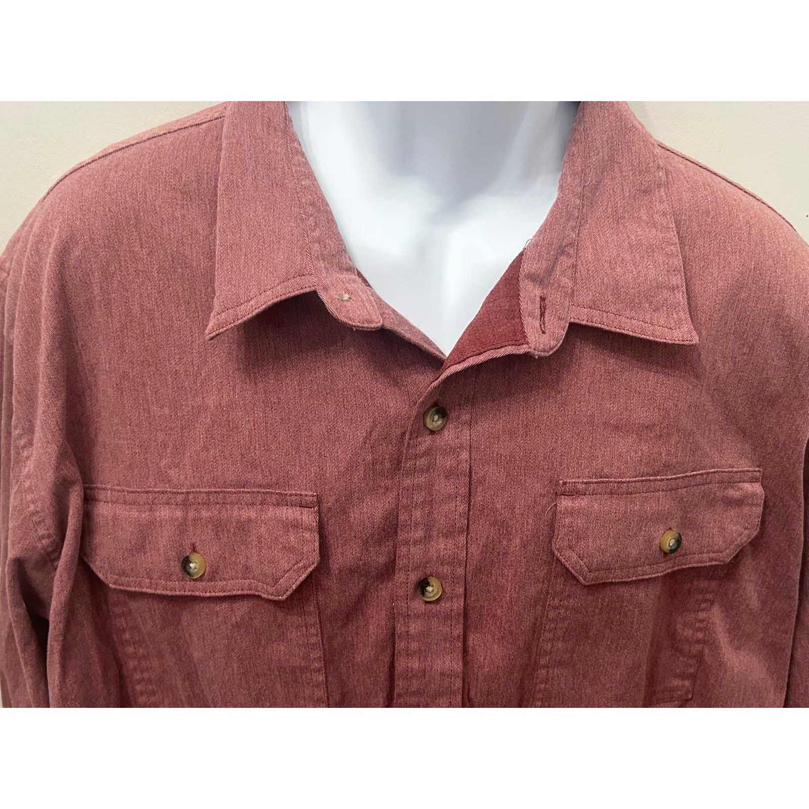Wrangler Wrangler Mens 2XL Heavyweight Brick Red Work Shirt LS Size US XXL / EU 58 / 5 - 2 Thumbnail