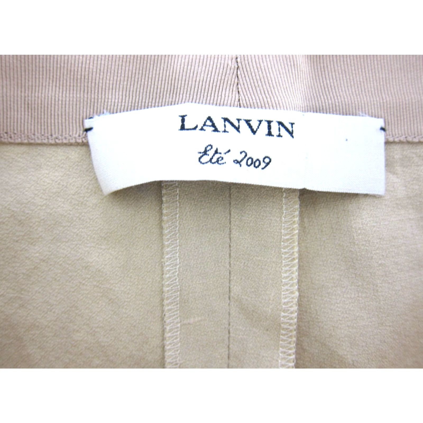 Lanvin VINTAGE Lanvin Ete 2009 Beige Brown Linen Cotton Slim Zipper Ankle Work Pant Women 36/2 Size 26" / US 2 / IT 38 - 3 Thumbnail