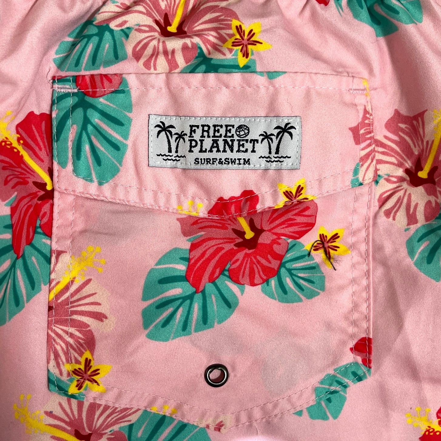Free Planet Free Planet 7" Hibiscus Swim Trunks Shorts Pink Sz XL - $48 Size US 36 / EU 52 - 5 Thumbnail