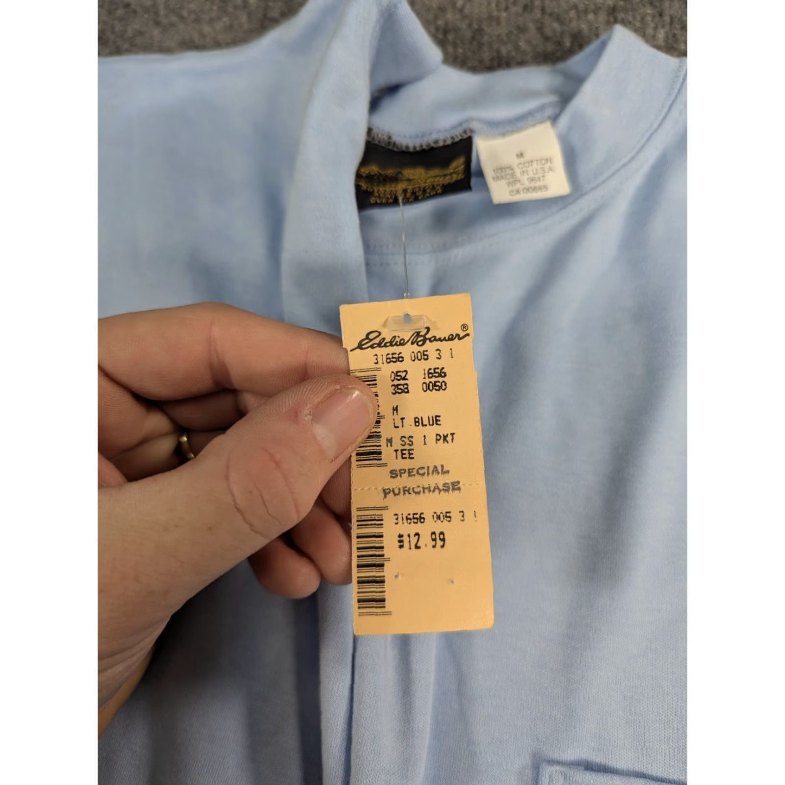 Eddie Bauer VINTAGE Eddie Bauer T-Shirt Mens M Light Blue Henley Long Sleeve Cotton Knit NWT Regular Fit Blue 90s? Size US M / EU 48-50 / 2 - 3 Thumbnail