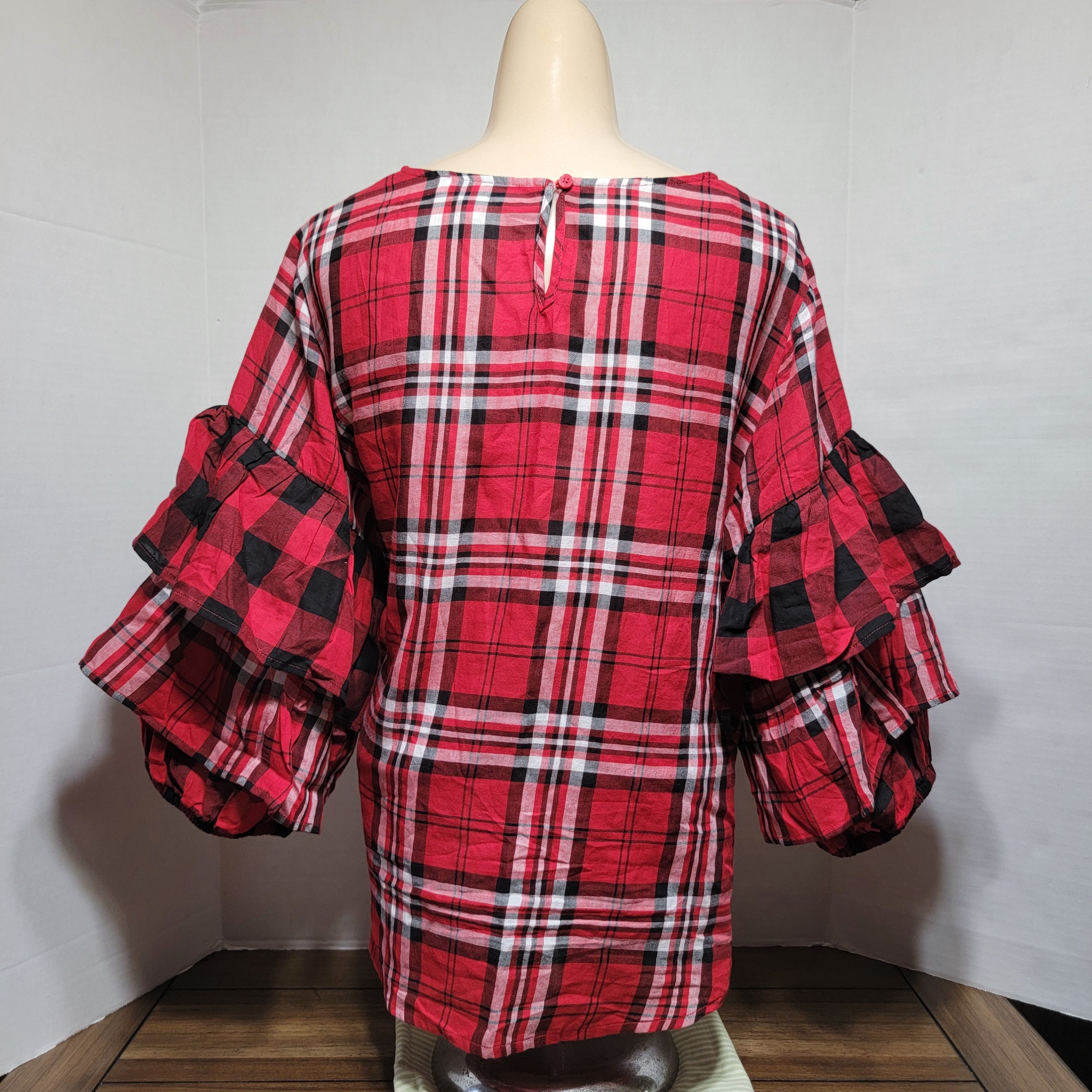 Other Boutique Plus Blouse w/ Flare Sleeves - OX (14W) NWT Size XL / US 12-14 / IT 48-50 - 3 Thumbnail