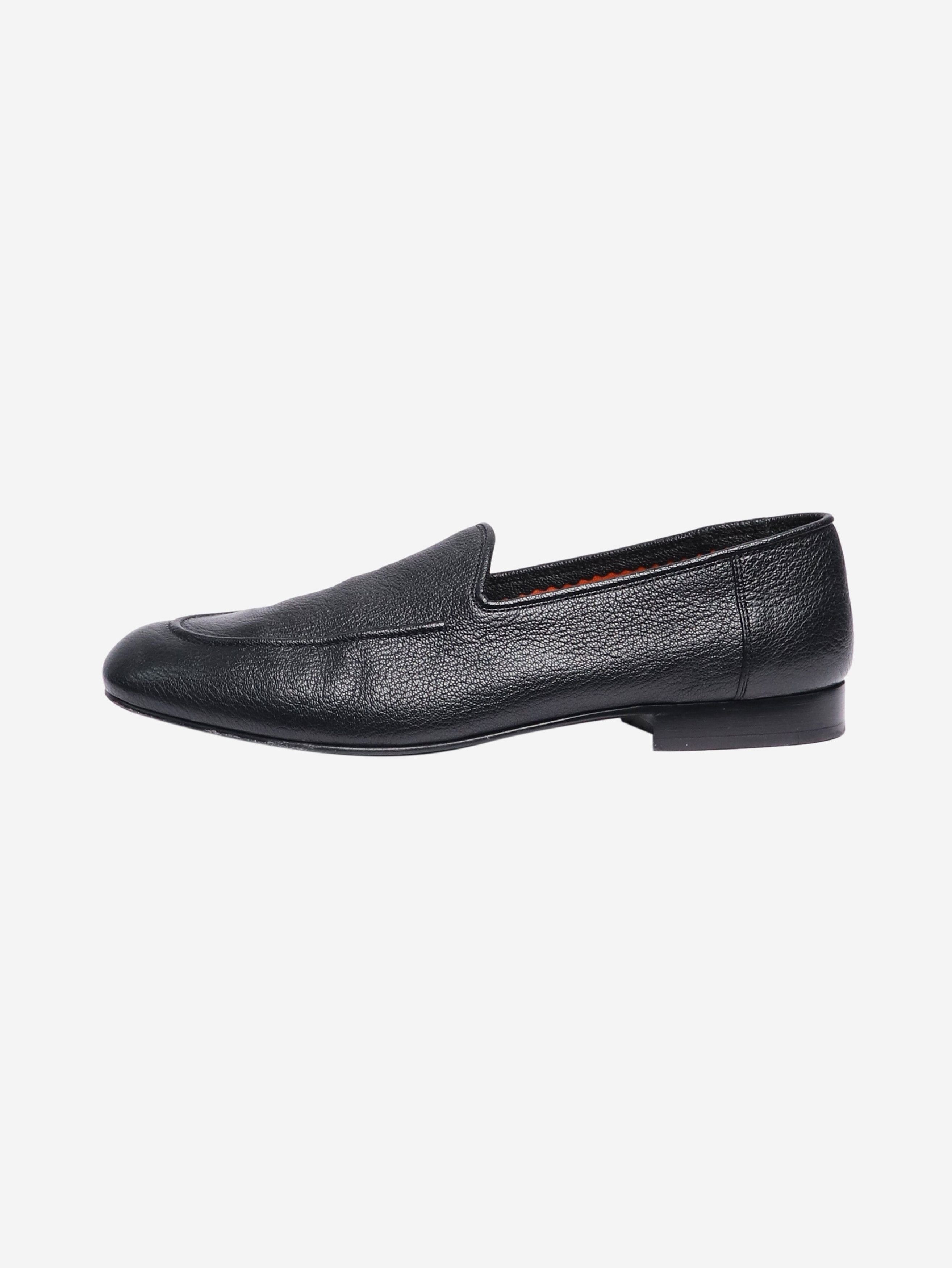 Black grained leather loafers - size EU 39.5