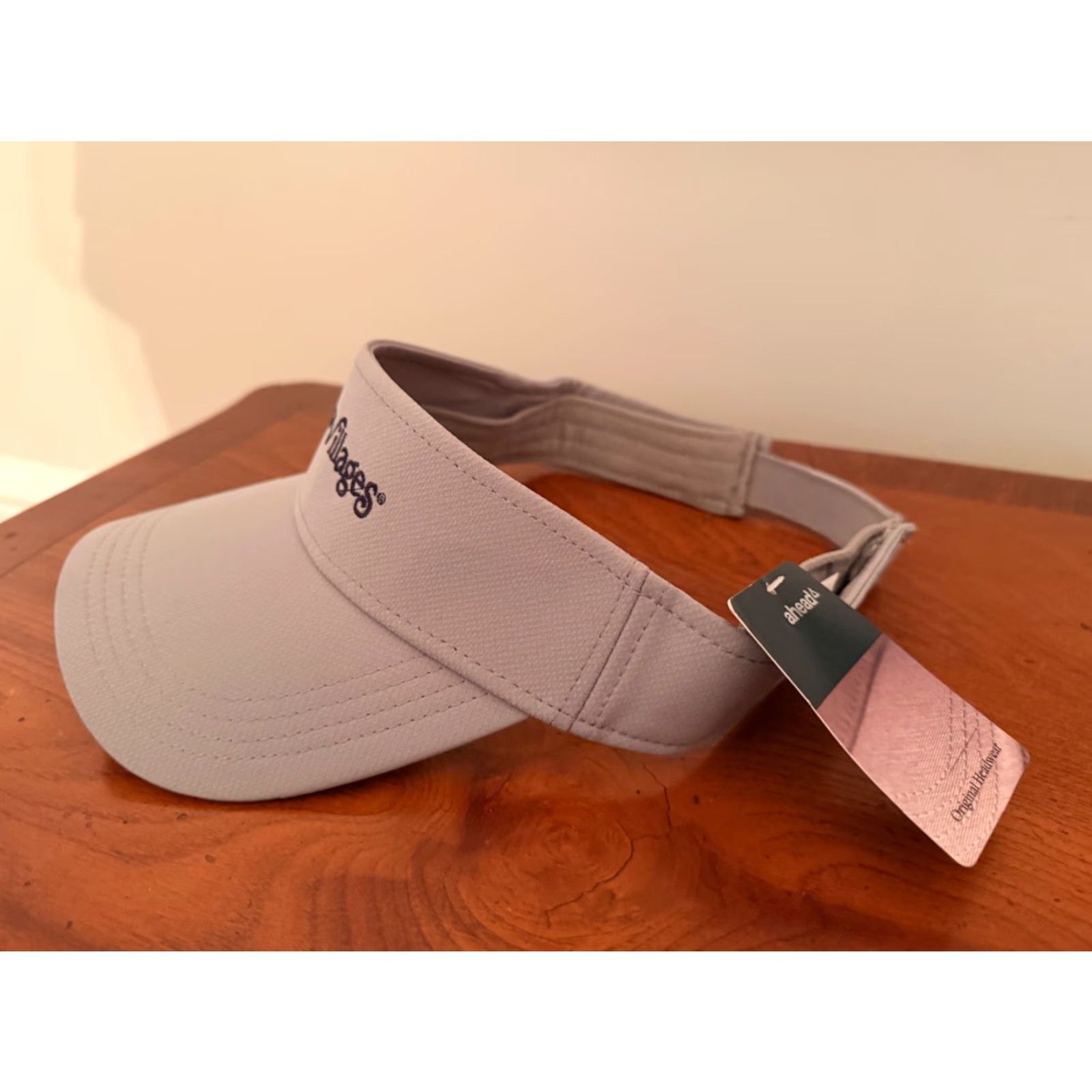 Vintage AHEAD Visor Hat Gray The Villages Florida Golf Tennis NEW NWT Unisex Adults One Size Size ONE SIZE - 2 Thumbnail