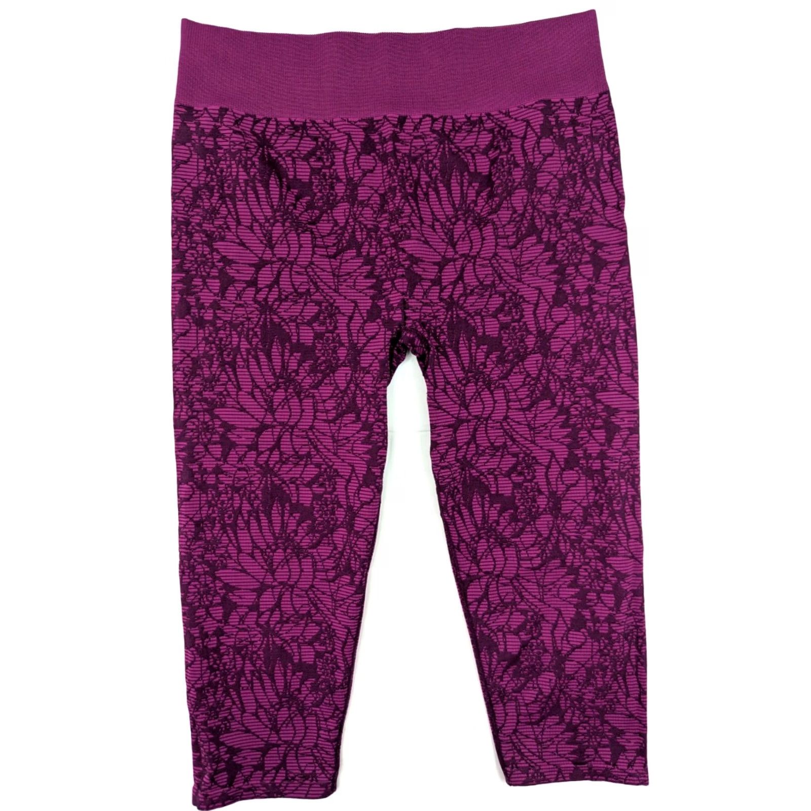 Fabletics Fabletics Purple Textured Cropped Legging Pants Women L Workout Yoga EUC Size 36" / US 14 / IT 50 - 7 Thumbnail