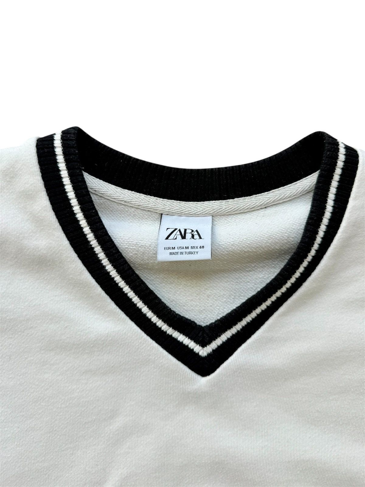 Zara Zara Man V-Neck Sweater, Ivory - Size M Size US M / EU 48-50 / 2 - 2 Thumbnail