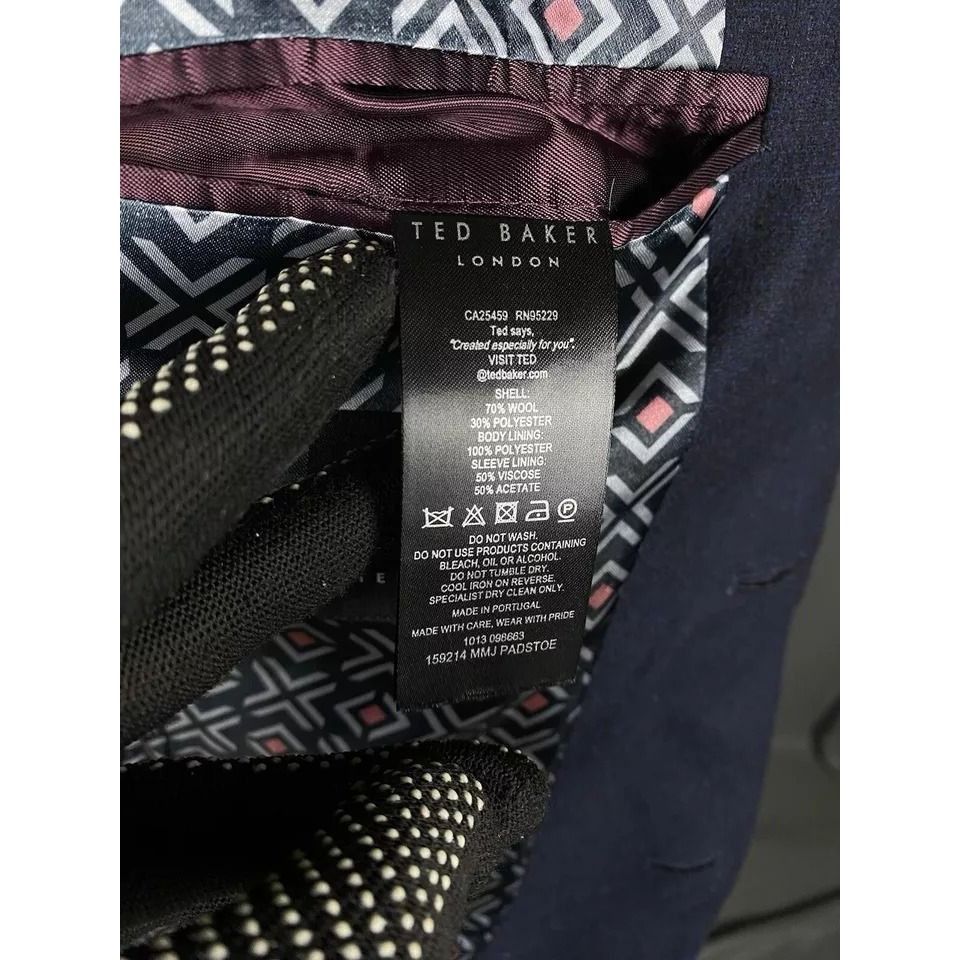 Ted Baker MINT! Ted Baker Men's Blue Wool Blazer Sportcoat Jacket Size Size 48R - 13 Thumbnail