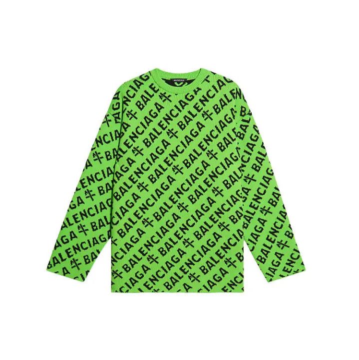 Balenciaga Balenciaga SS21 Logo Long Sleeve Knit Sweater Size US S / EU 44-46 / 1 - 1 Thumbnail
