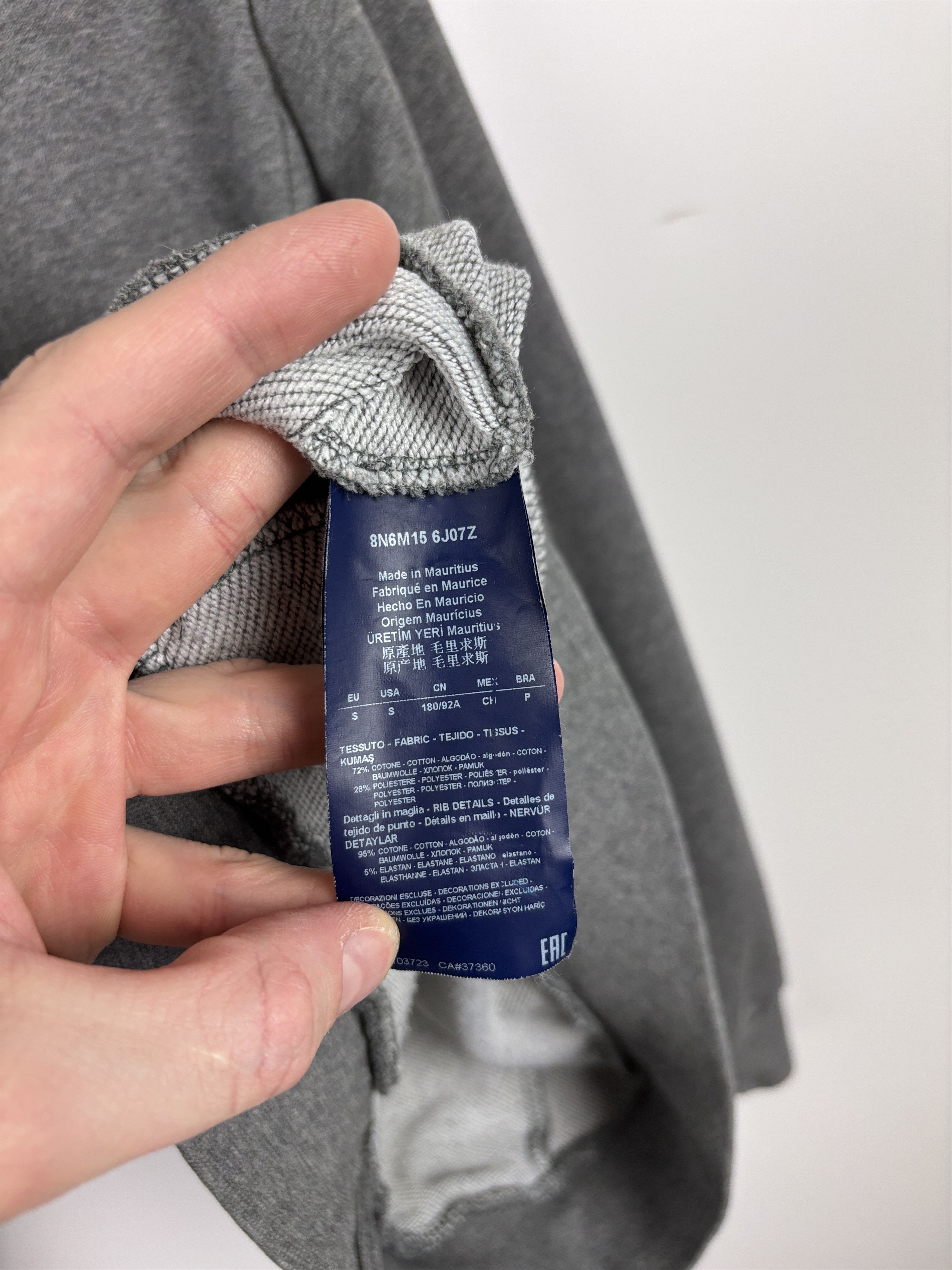 Armani Mens Armani Jeans Zip Hoodie Sweatshirt Gray Size S Size US S / EU 44-46 / 1 - 8 Thumbnail