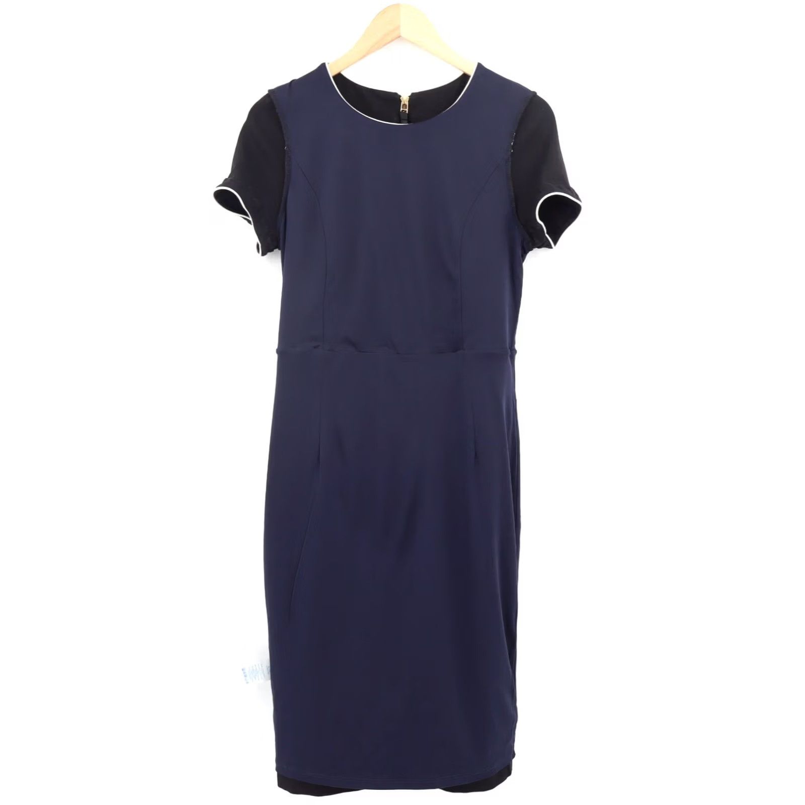 Boden Boden Dress Women's Marianna Ponte Sheath Dress Black W/White Trim Sz 10 Size L / US 10 / IT 46 - 3 Thumbnail