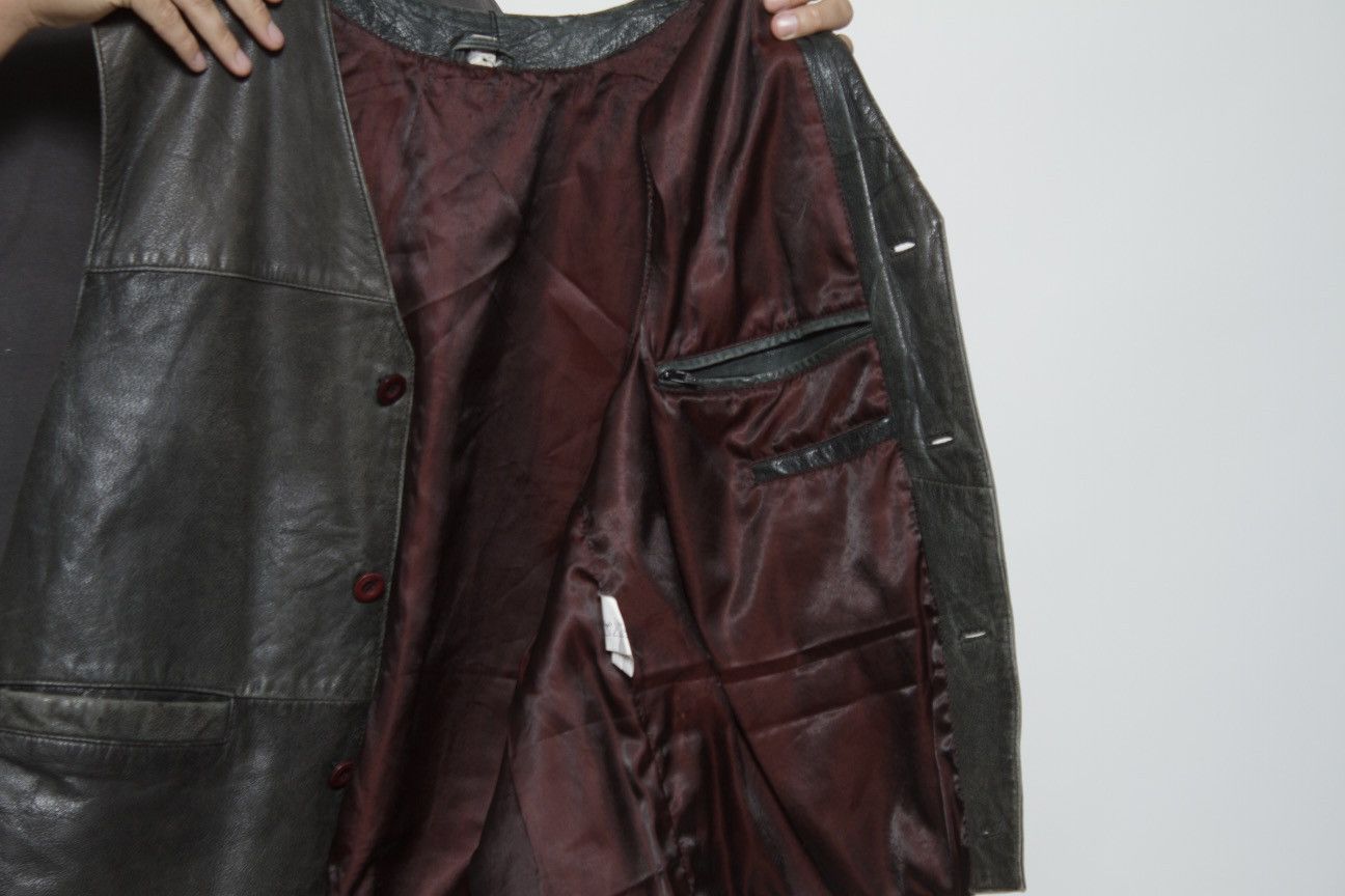 Vintage FADED BLACK BUTTON UP LEATHER VEST Size US L / EU 52-54 / 3 - 5 Thumbnail